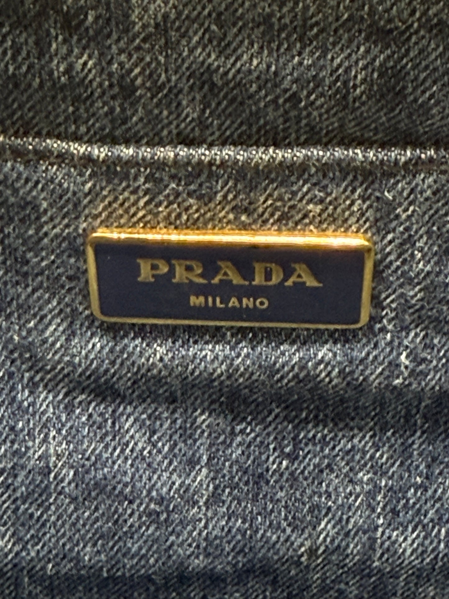 Prada Denim Canapa Tote in Blue