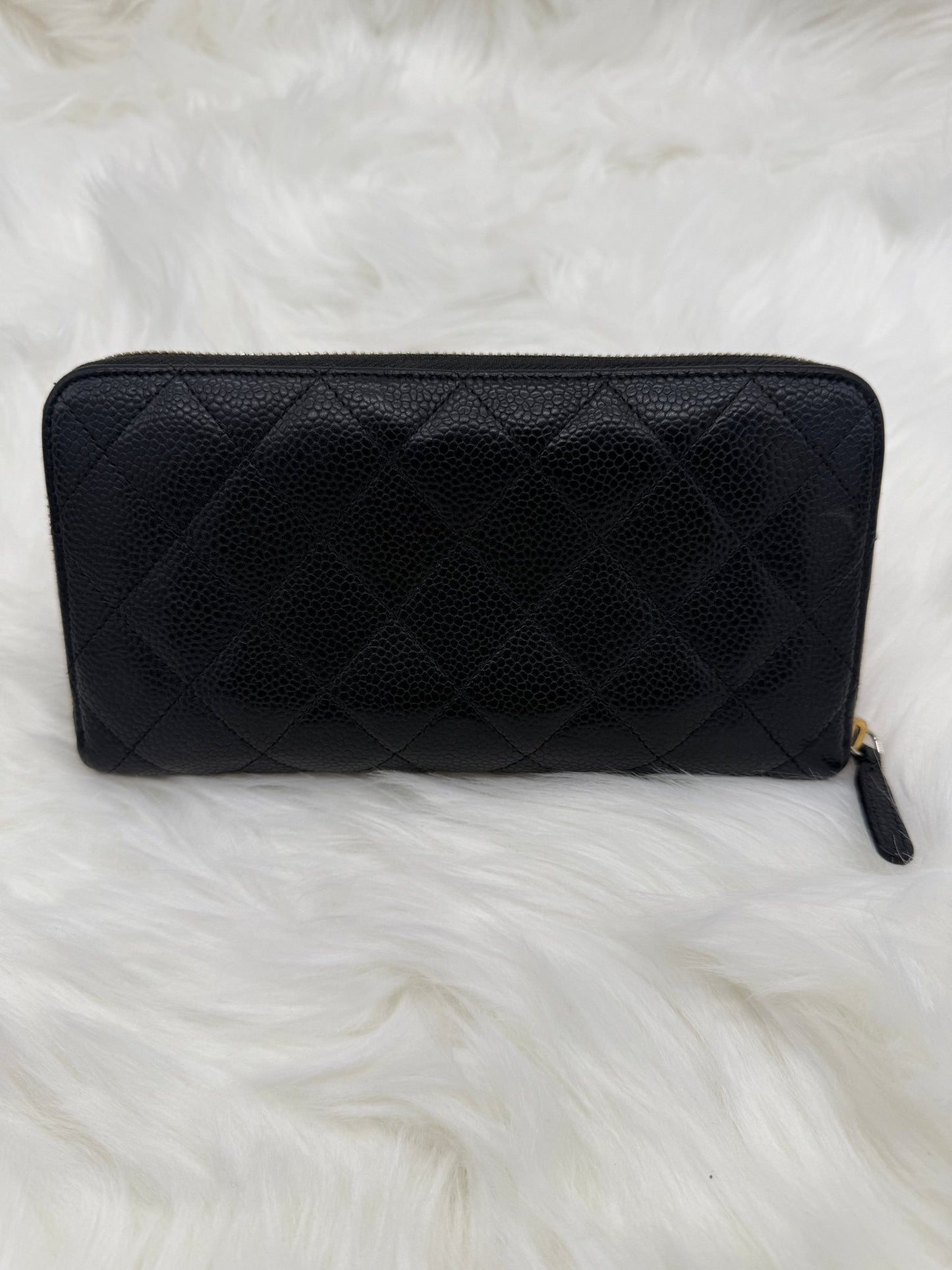 Chanel Black Caviar Zipper Wallet - Styles via Sina