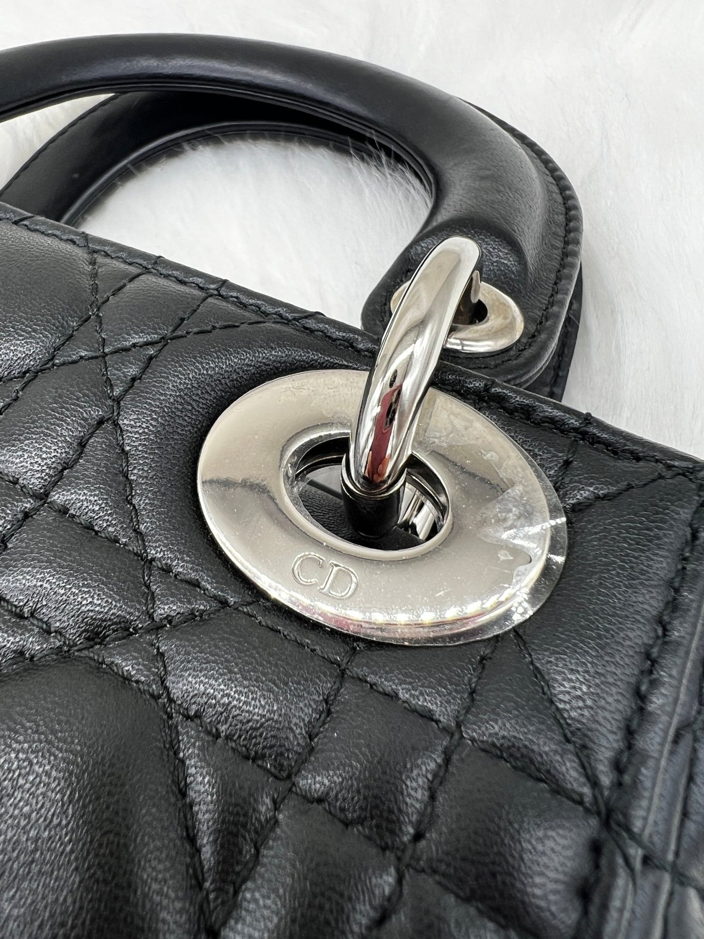 Dior Mini Lady Dior Cannage Lambskin Black - Styles via Sina