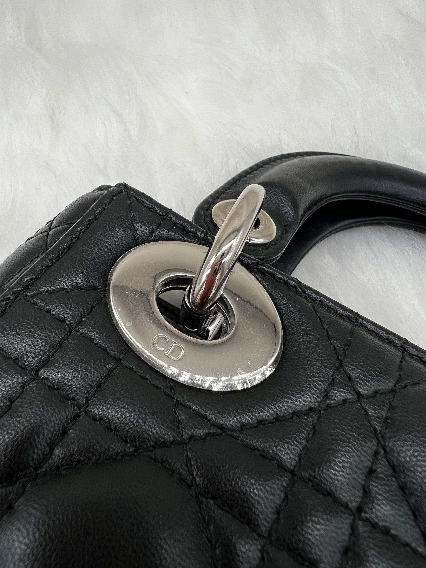 Dior Mini Lady Dior Cannage Lambskin Black - Styles via Sina