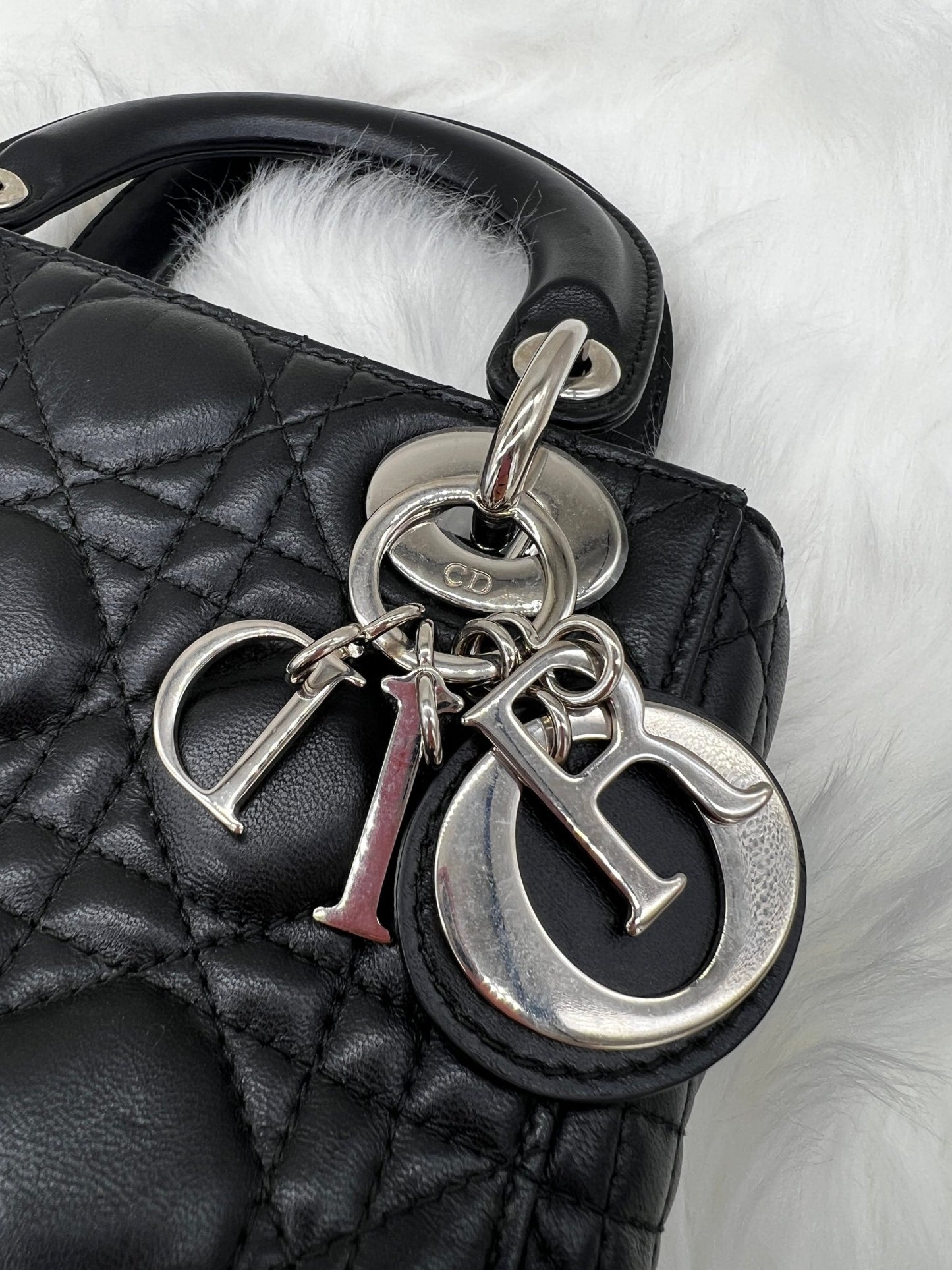 Dior Mini Lady Dior Cannage Lambskin Black - Styles via Sina