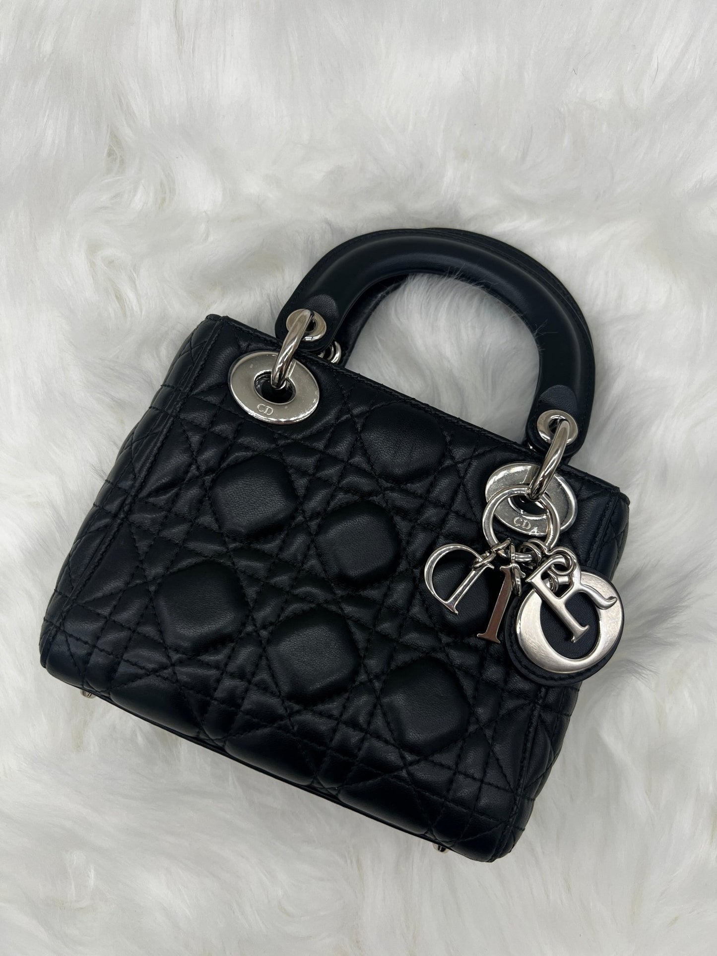 Dior Mini Lady Dior Cannage Lambskin Black - Styles via Sina