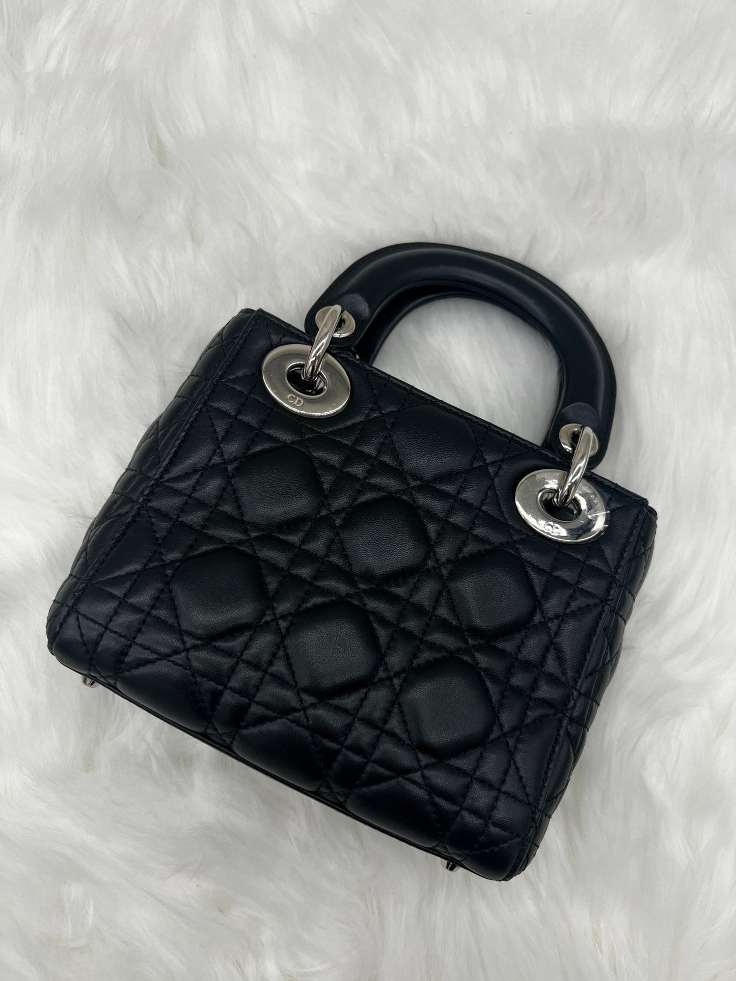 Dior Mini Lady Dior Cannage Lambskin Black - Styles via Sina