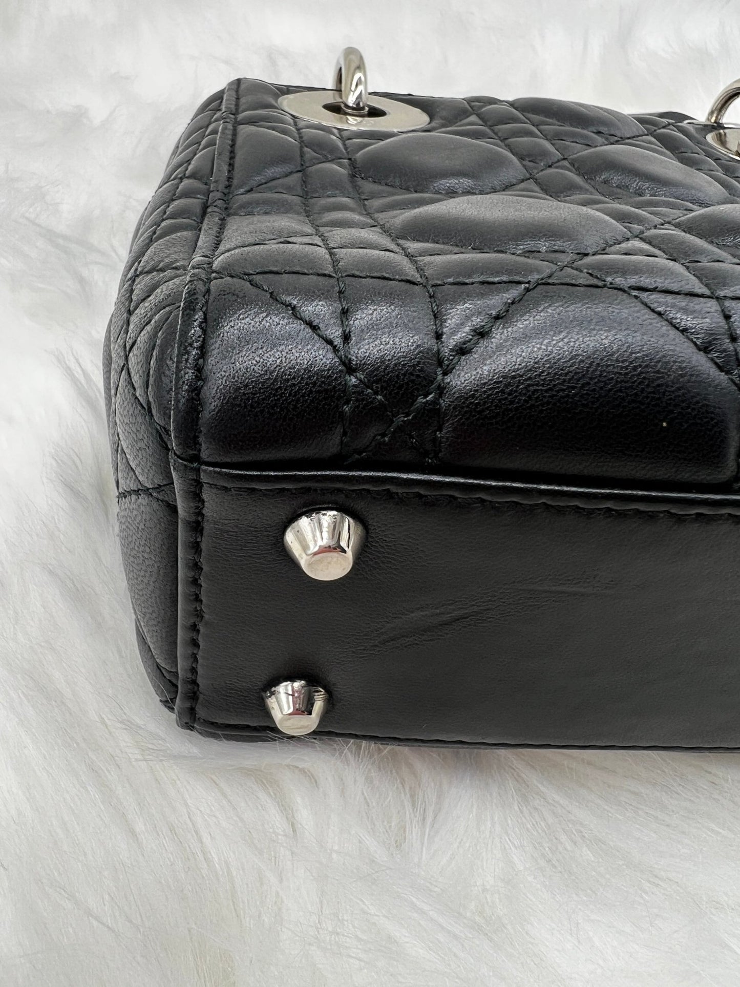 Dior Mini Lady Dior Cannage Lambskin Black - Styles via Sina