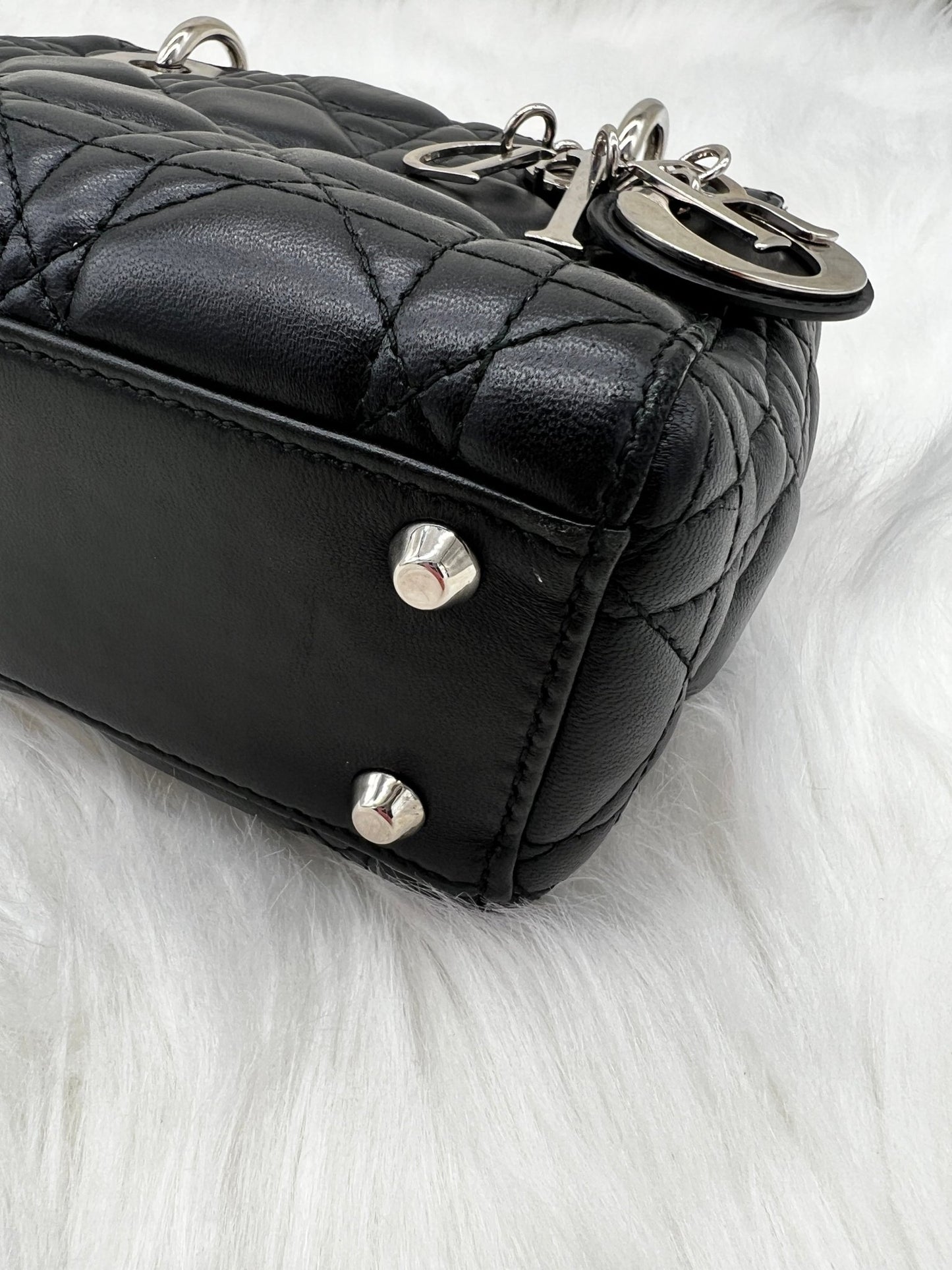 Dior Mini Lady Dior Cannage Lambskin Black - Styles via Sina
