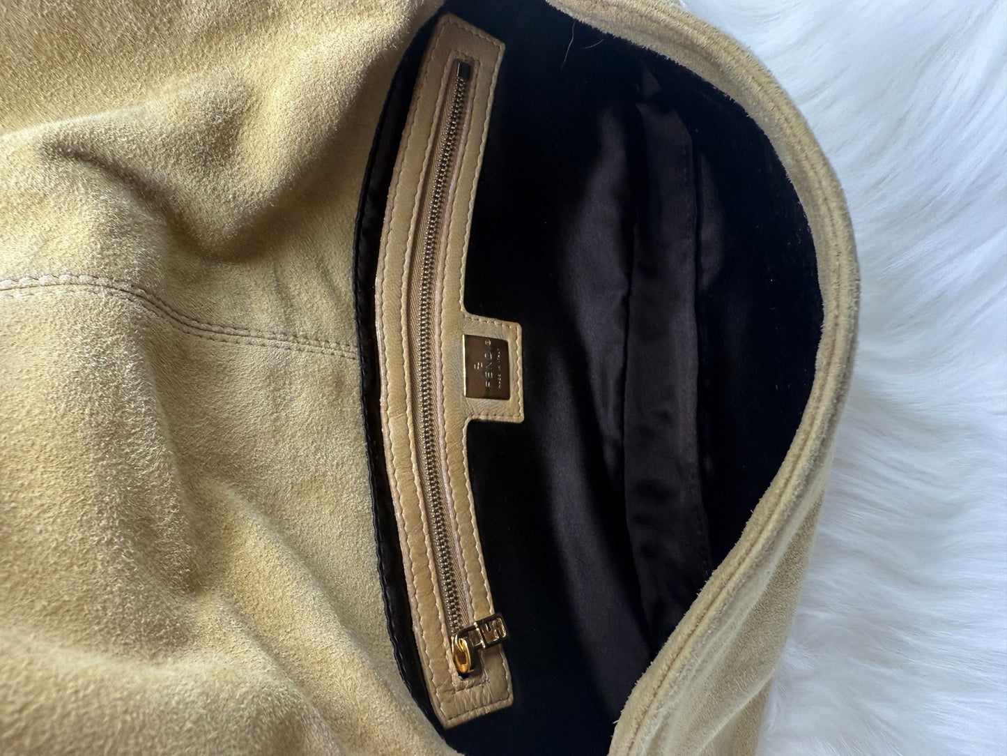 Fendi Baguette Suede in Beige - Styles via Sina