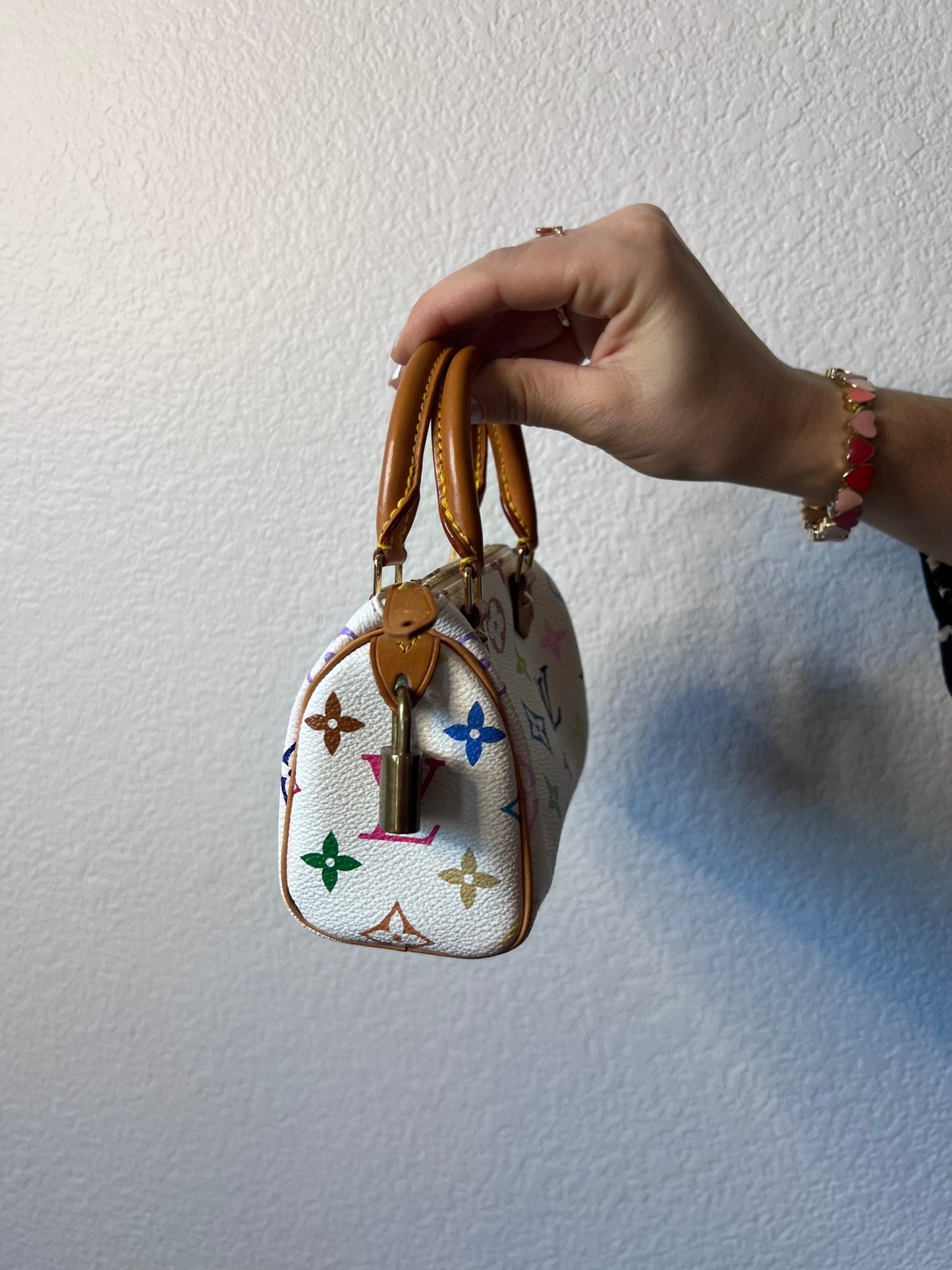 Louis Vuitton x Takashi Murakami White Multicolor Mini Speedy - Styles via Sina