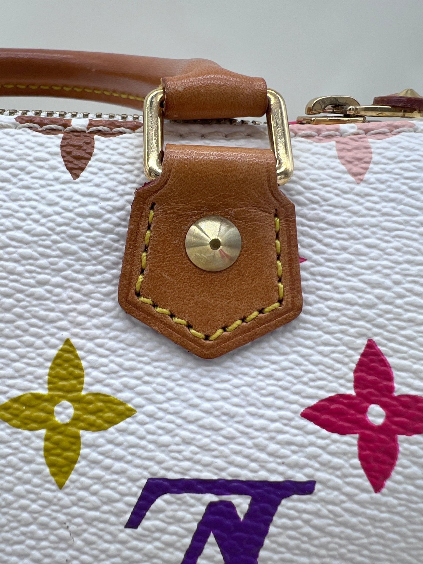 Louis Vuitton x Takashi Murakami White Multicolor Mini Speedy - Styles via Sina