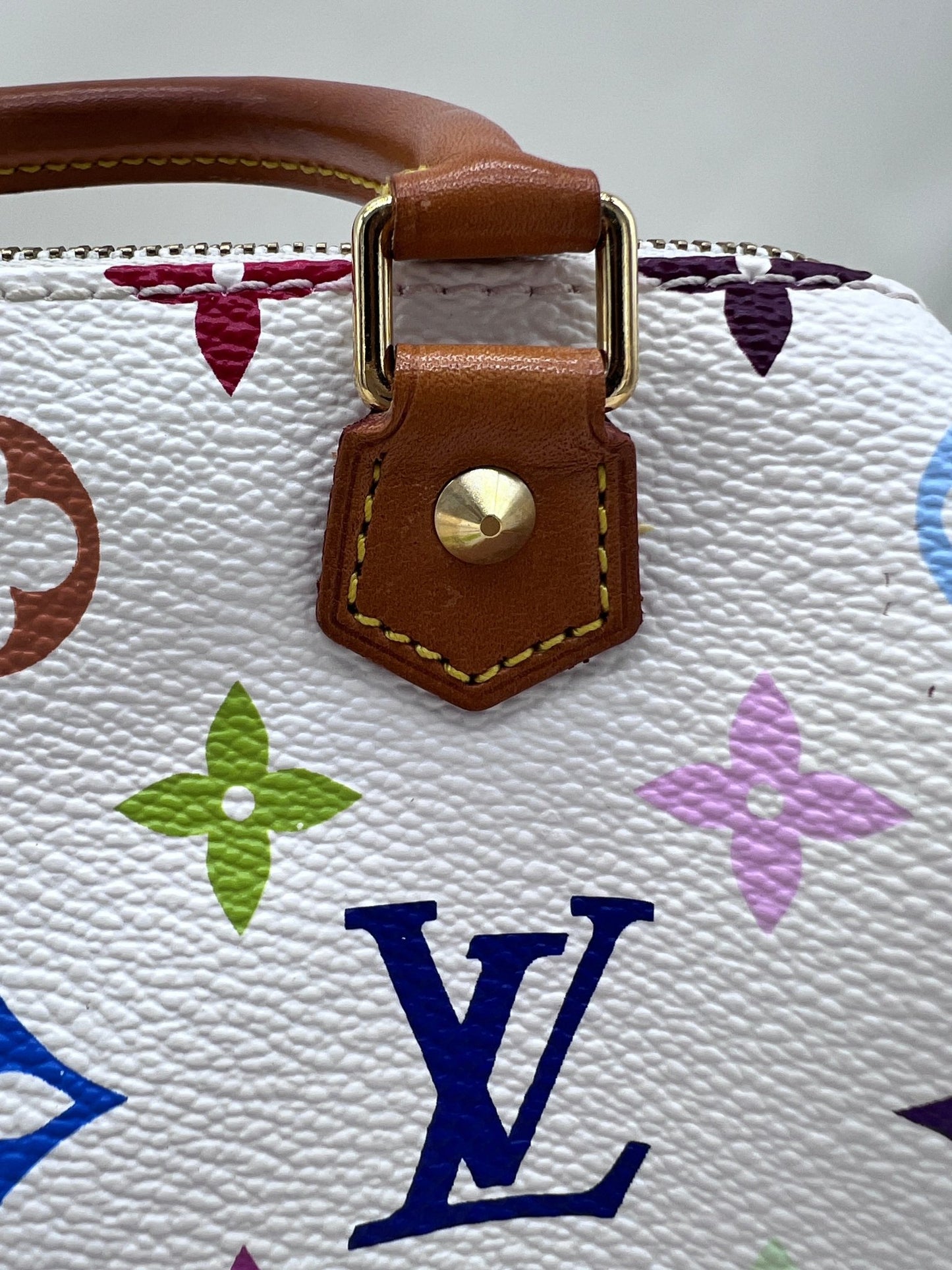 Louis Vuitton x Takashi Murakami White Multicolor Mini Speedy - Styles via Sina
