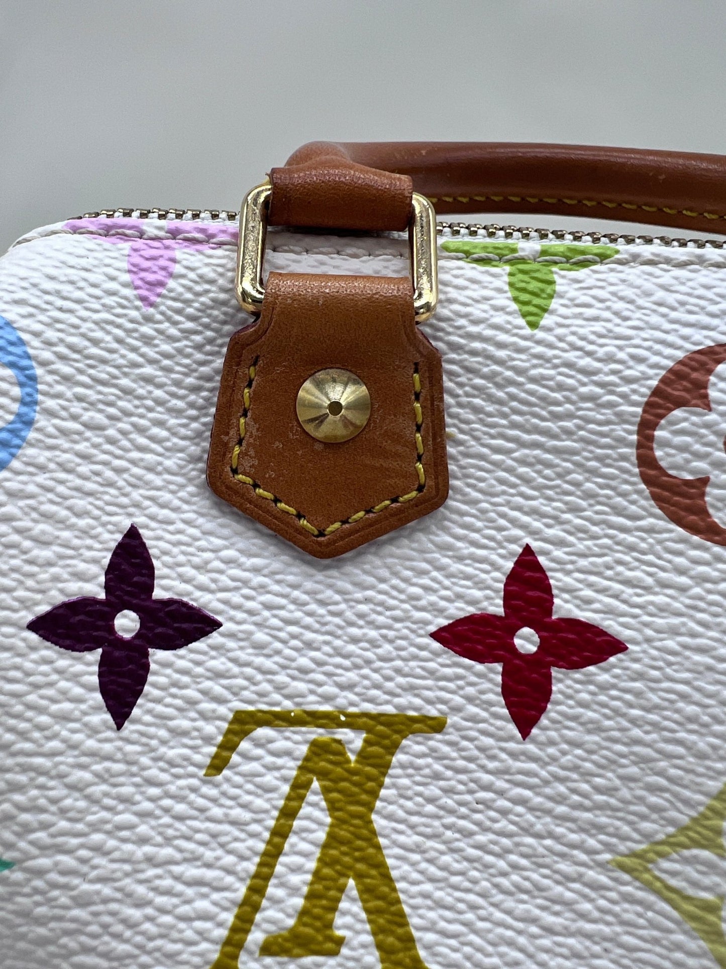 Louis Vuitton x Takashi Murakami White Multicolor Mini Speedy - Styles via Sina