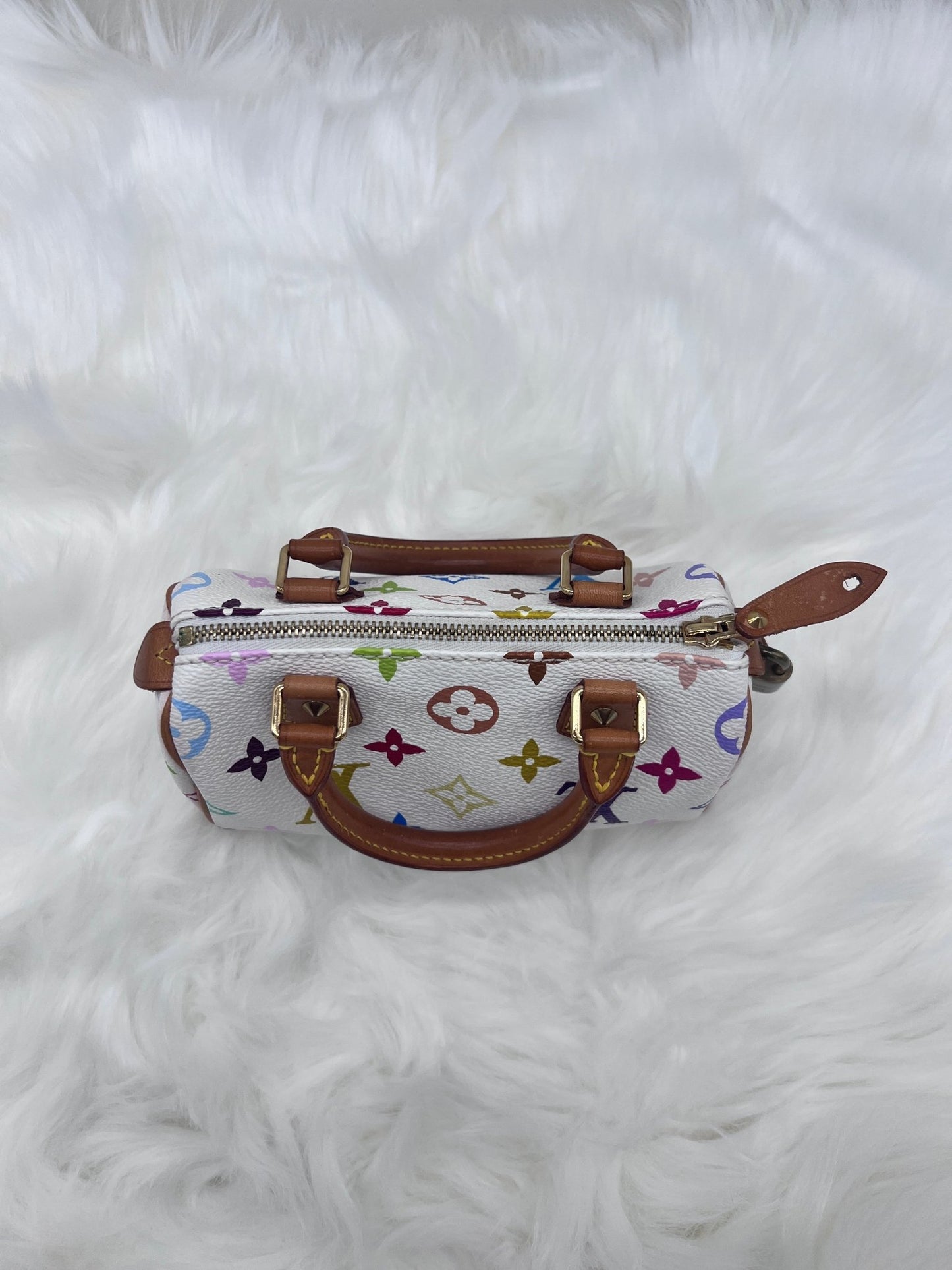 Louis Vuitton x Takashi Murakami White Multicolor Mini Speedy - Styles via Sina