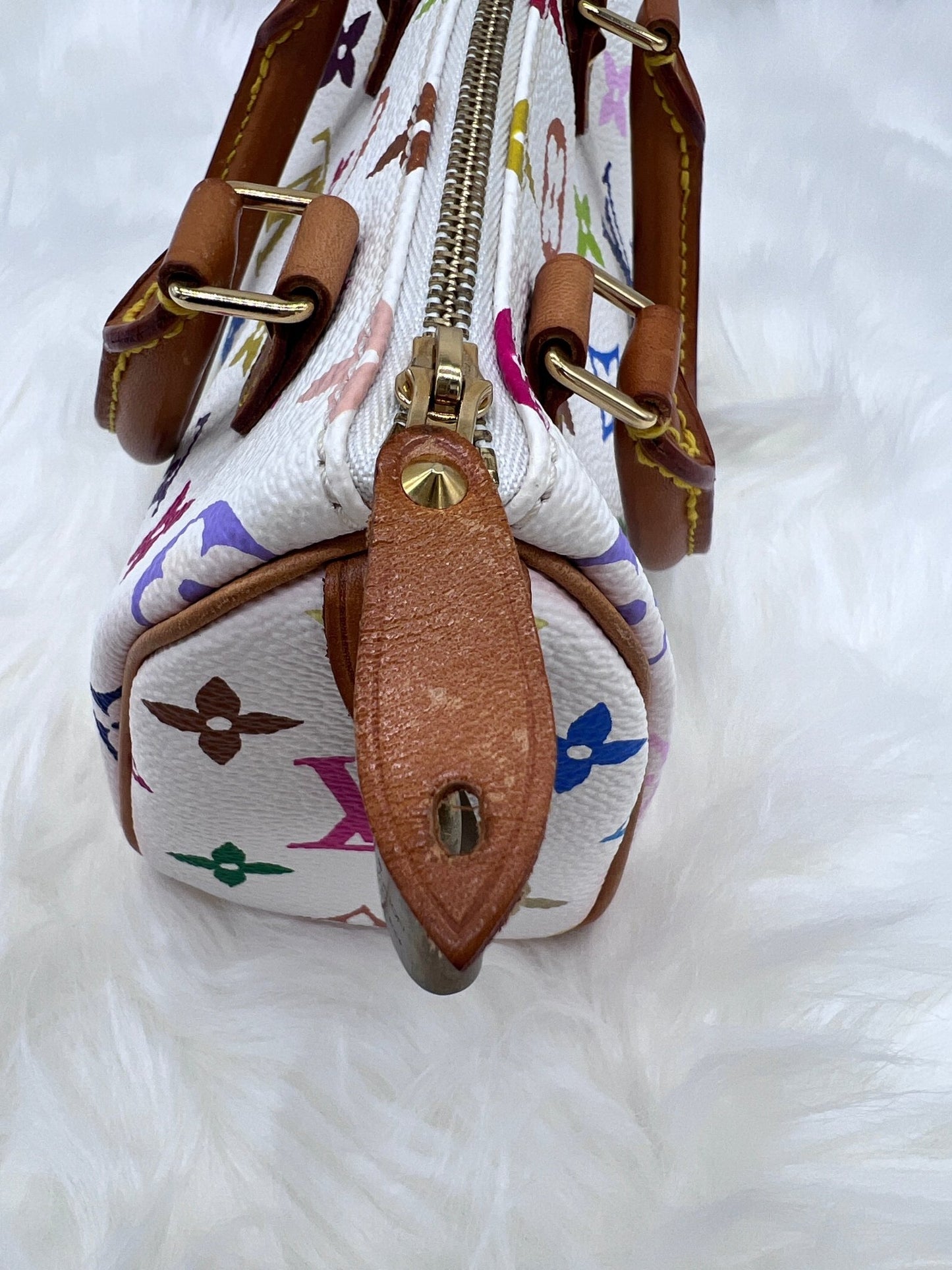 Louis Vuitton x Takashi Murakami White Multicolor Mini Speedy - Styles via Sina