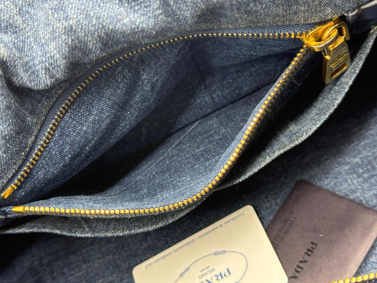 Prada Blue Denim Canapa Large Tote - Styles via Sina