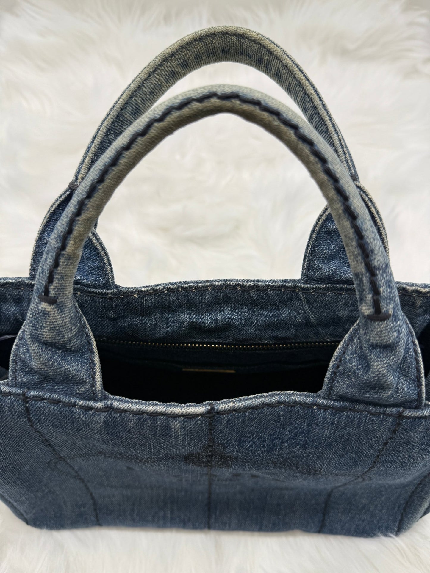 Prada Denim Canapa Tote in Blue - Styles via Sina