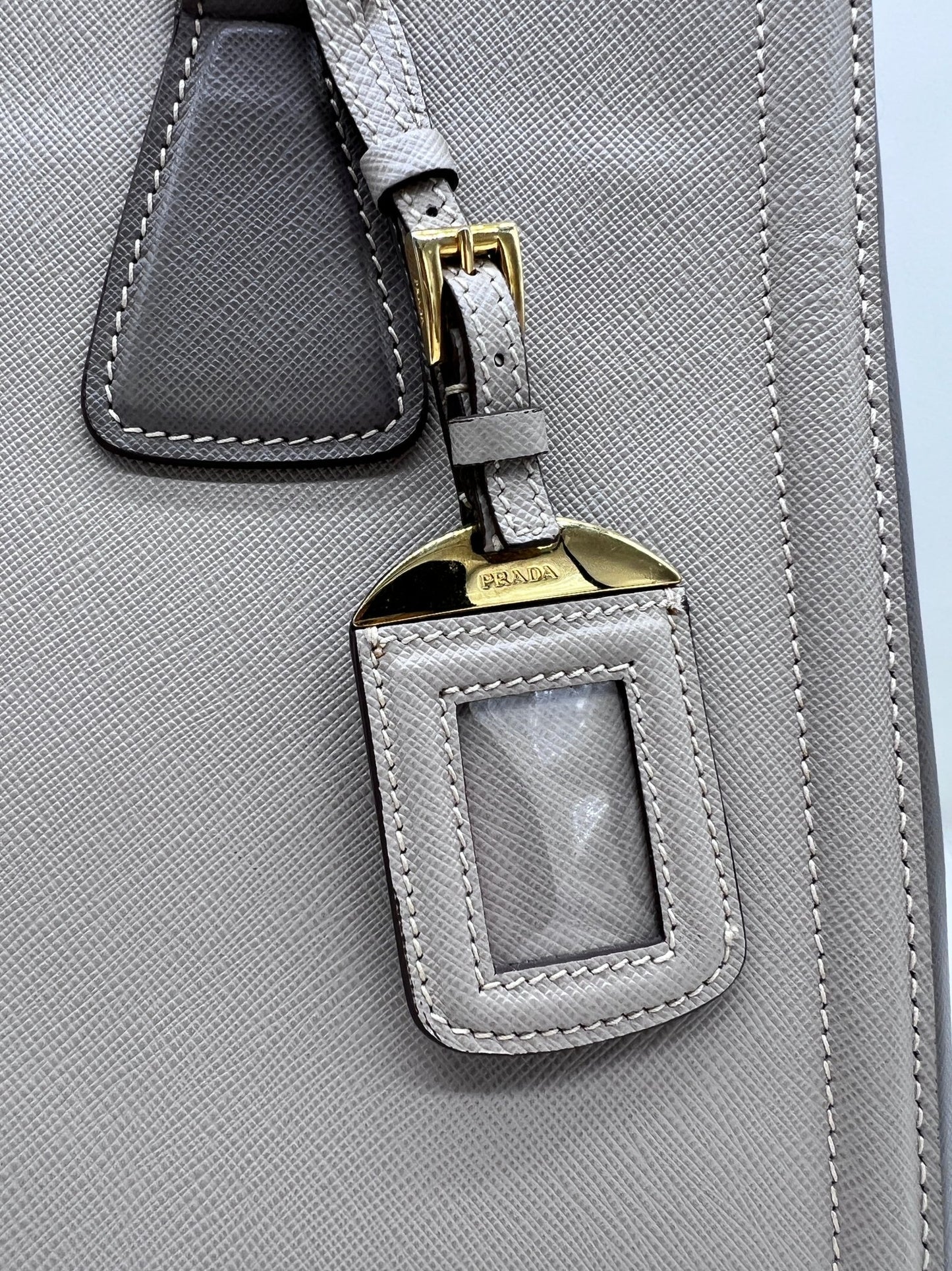 Prada Large Saffiano Galleria Satchel Grey - Styles via Sina