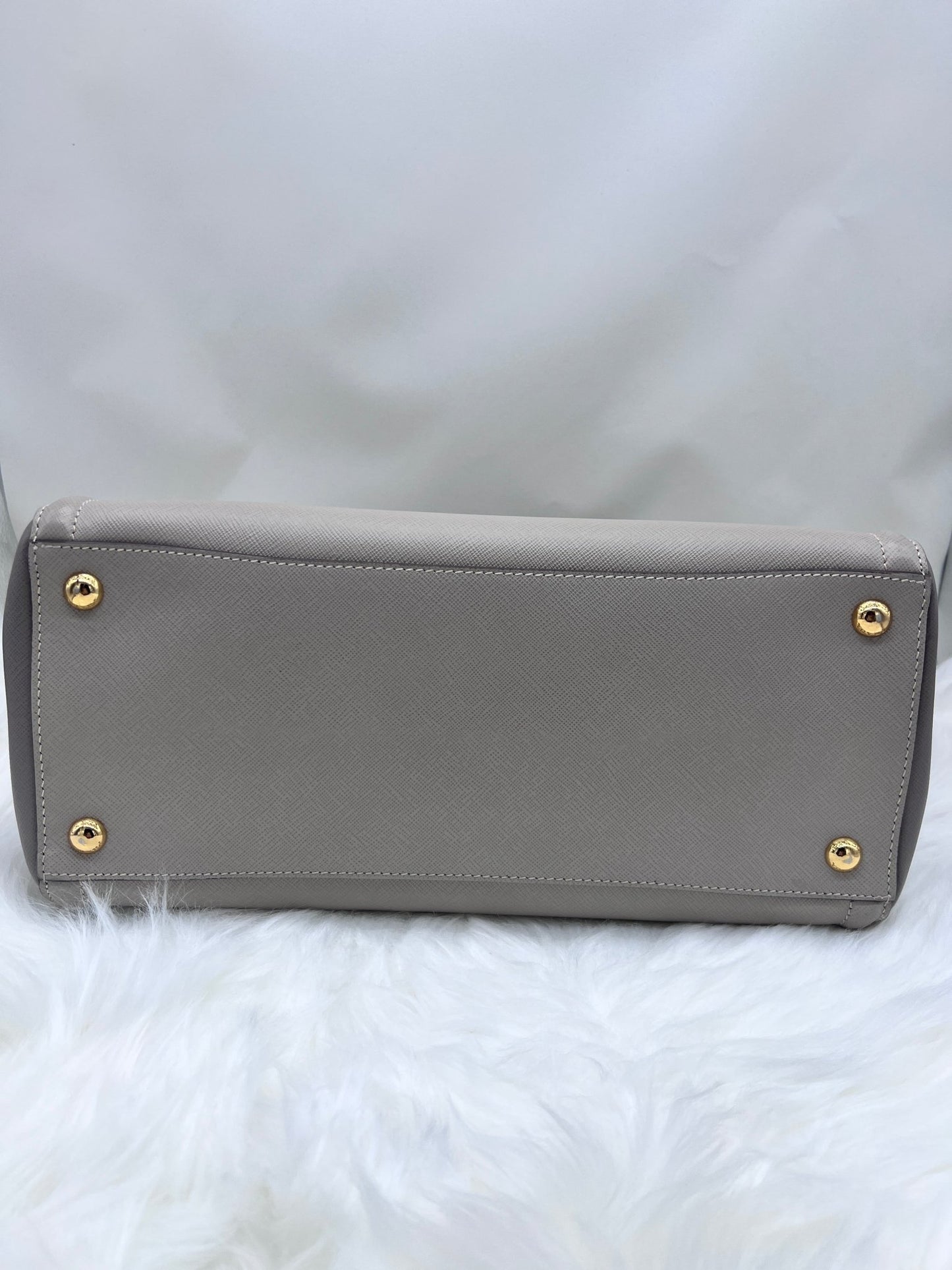 Prada Large Saffiano Galleria Satchel Grey - Styles via Sina