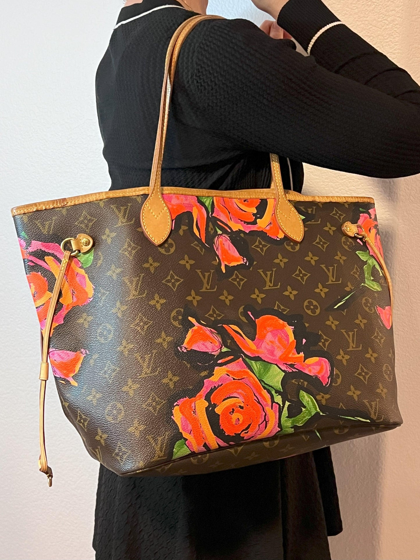 Louis Vuitton Monogram Roses Neverfull MM - Styles via Sina