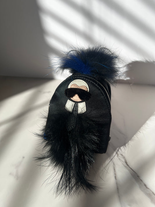 Fendi Karl Lagerfeld Backpack Bag Charm Black/Blue