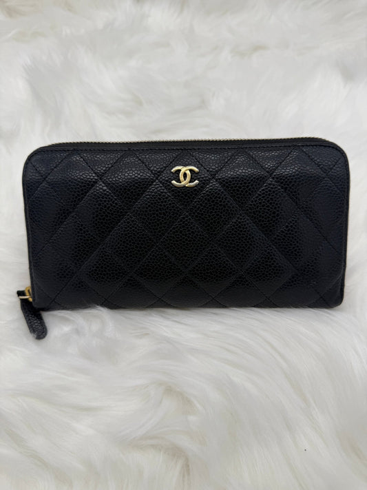 Chanel Black Caviar Zipper Wallet - Styles via Sina