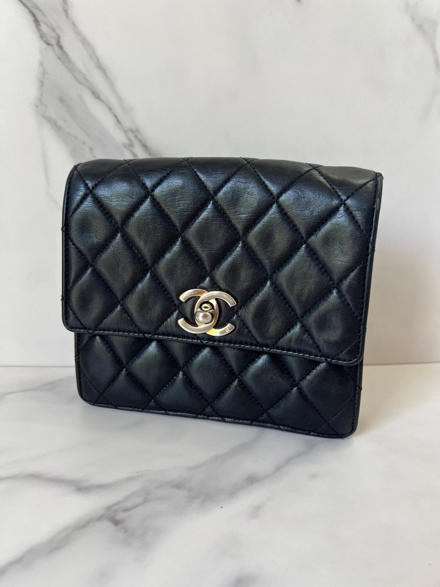 Chanel Quilted Lambskin Belt Bag Black - Styles via Sina