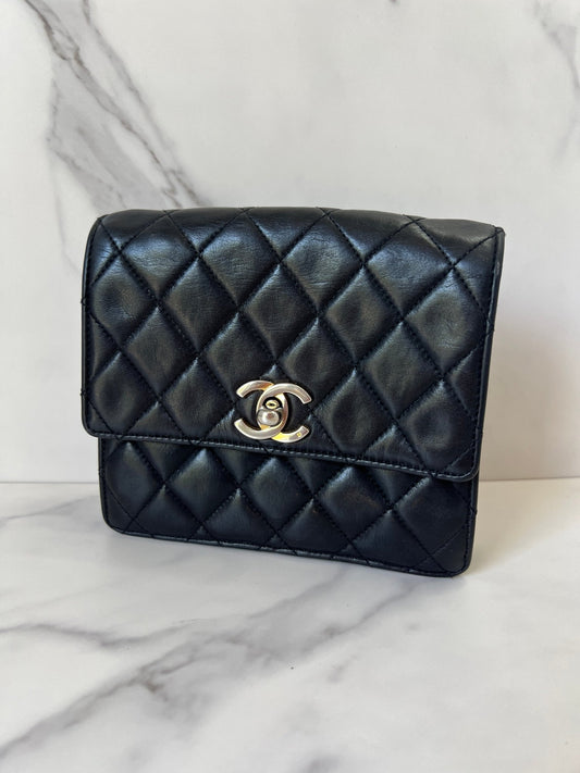 Chanel Quilted Lambskin Belt Bag Black - Styles via Sina