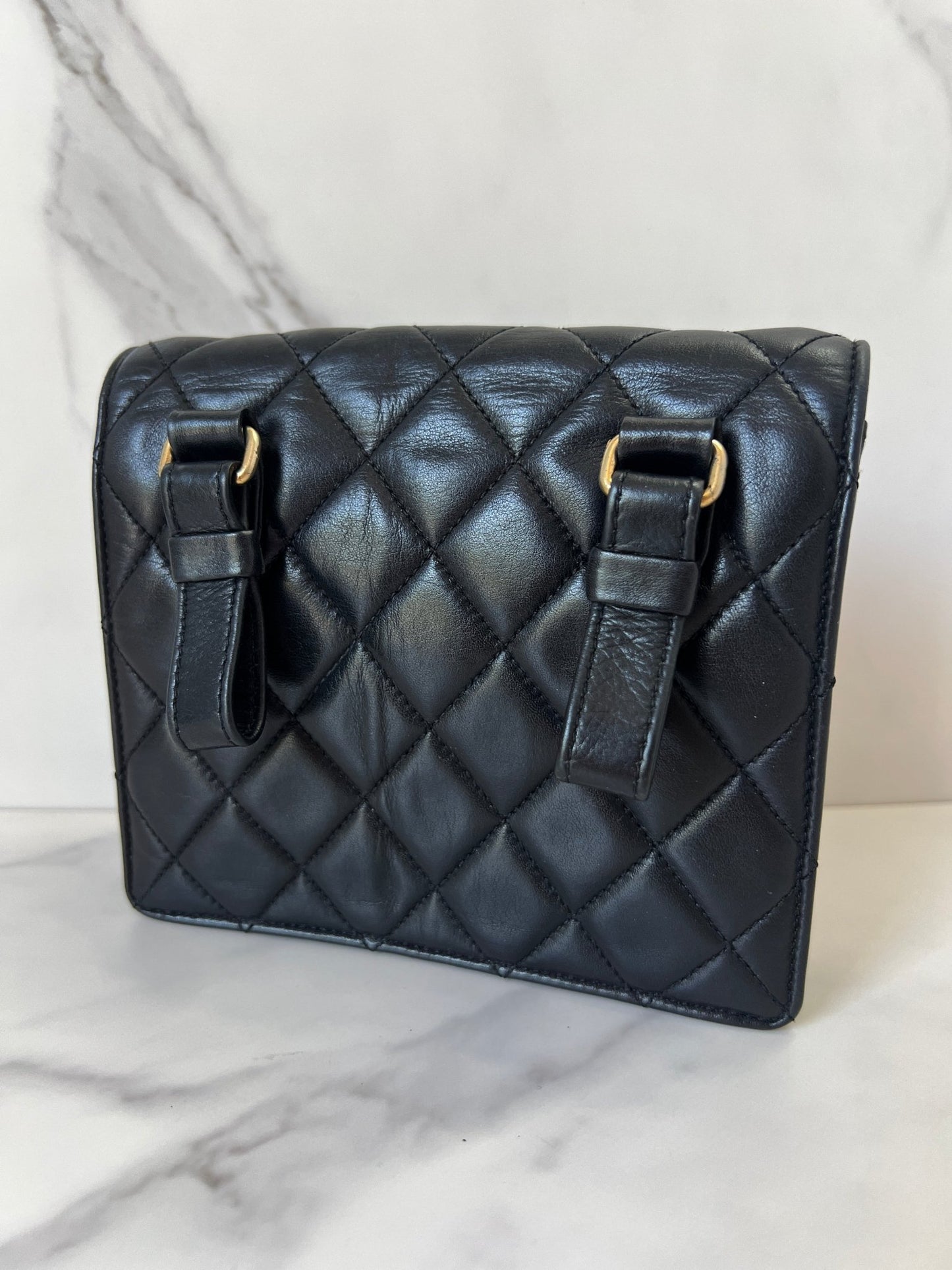 Chanel Quilted Lambskin Belt Bag Black - Styles via Sina