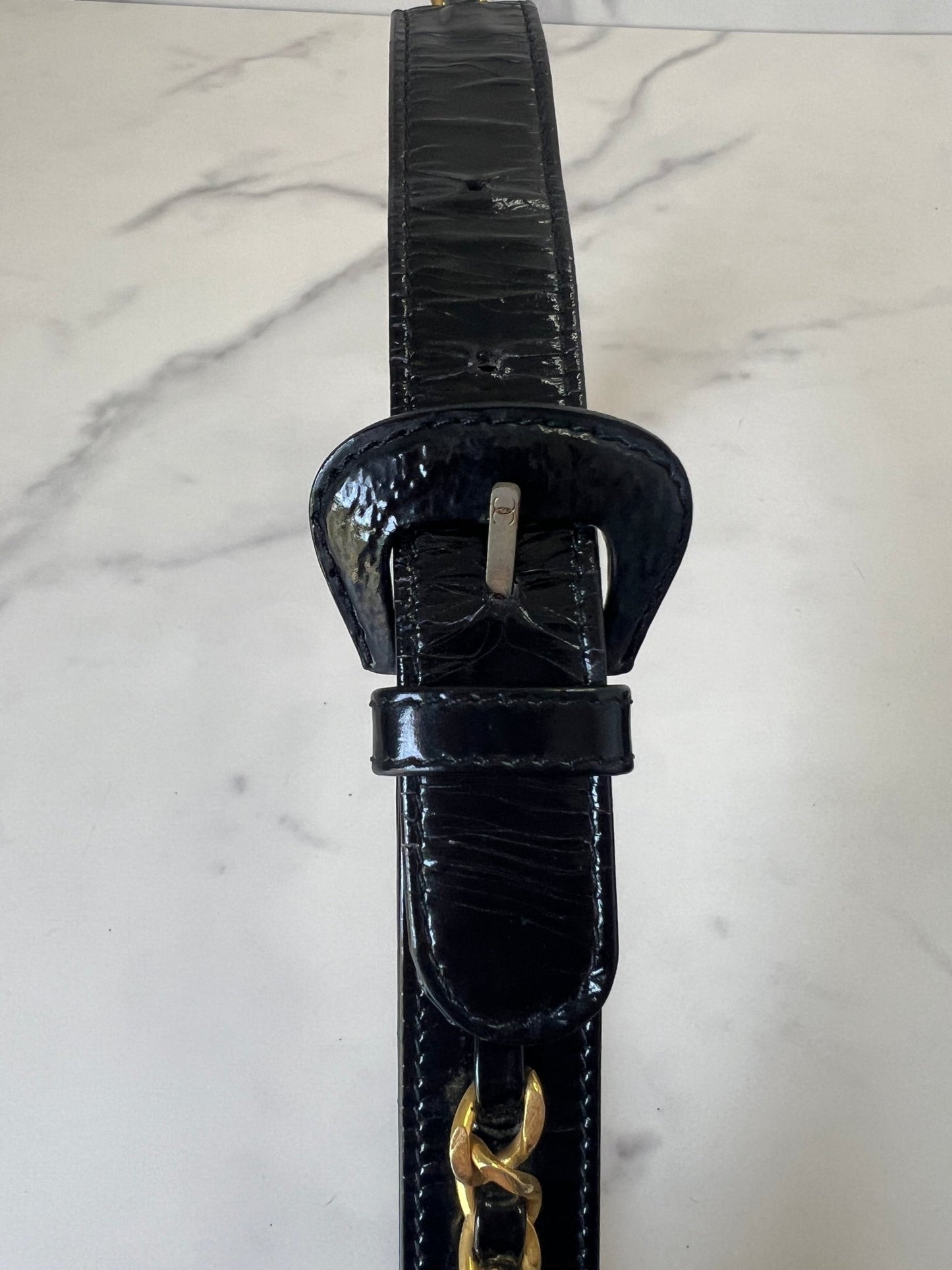 Chanel Quilted Patent Belt Bag Black w/Belt - Styles via Sina