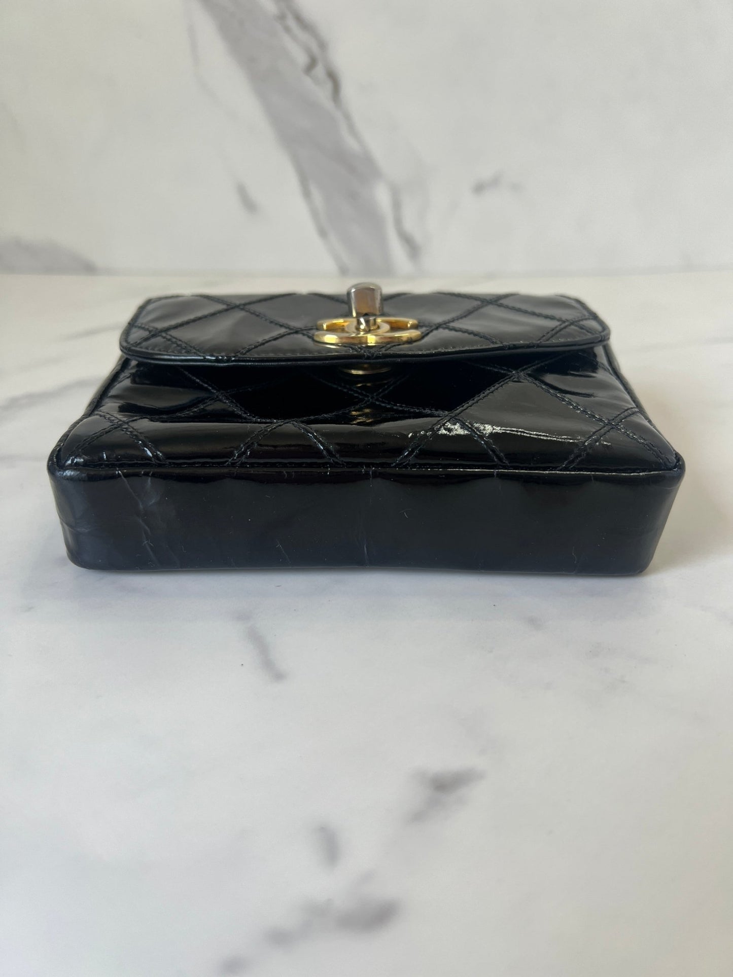 Chanel Quilted Patent Belt Bag Black w/Belt - Styles via Sina
