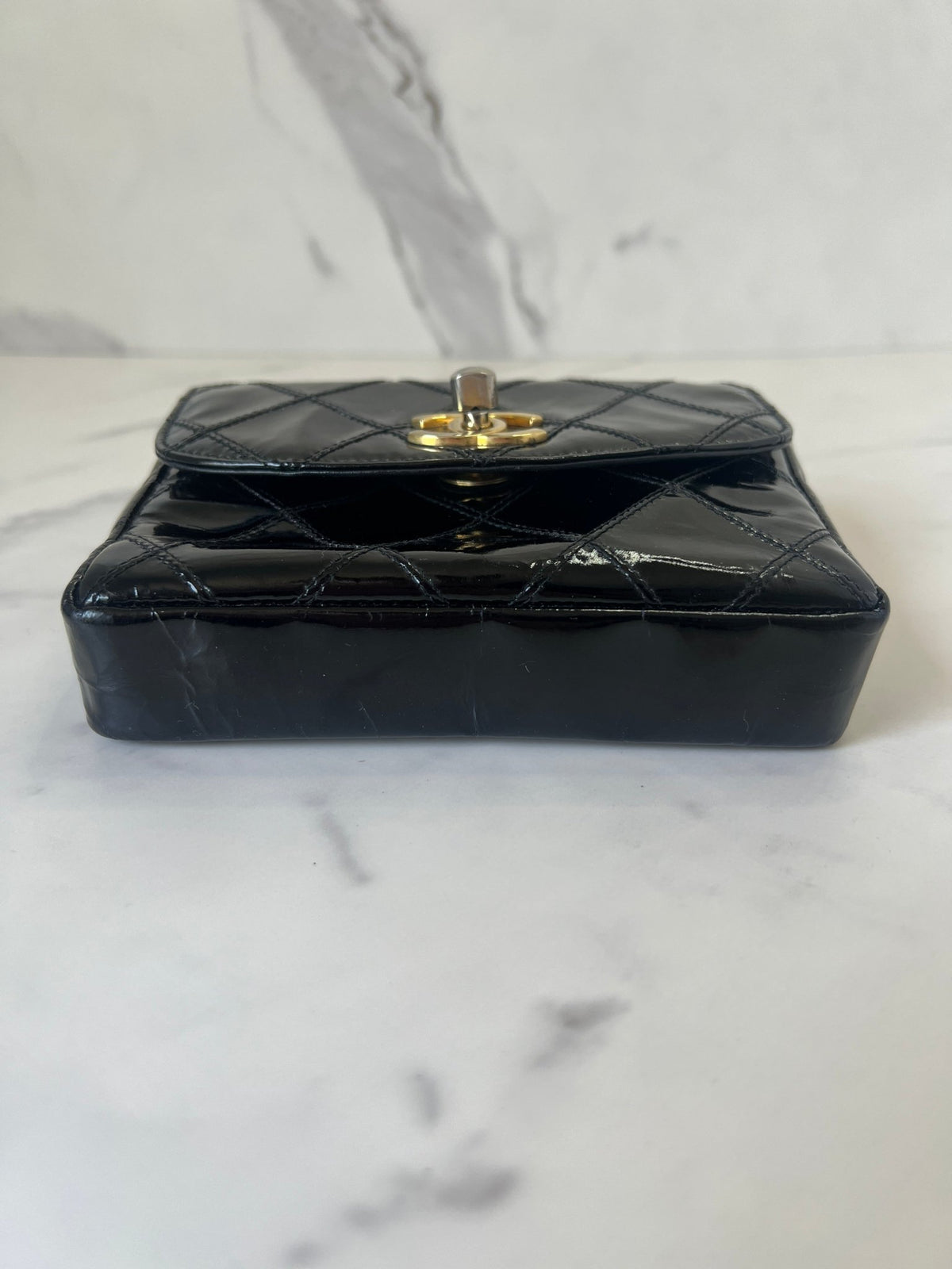 Chanel Quilted Patent Belt Bag Black w/Belt - Styles via Sina