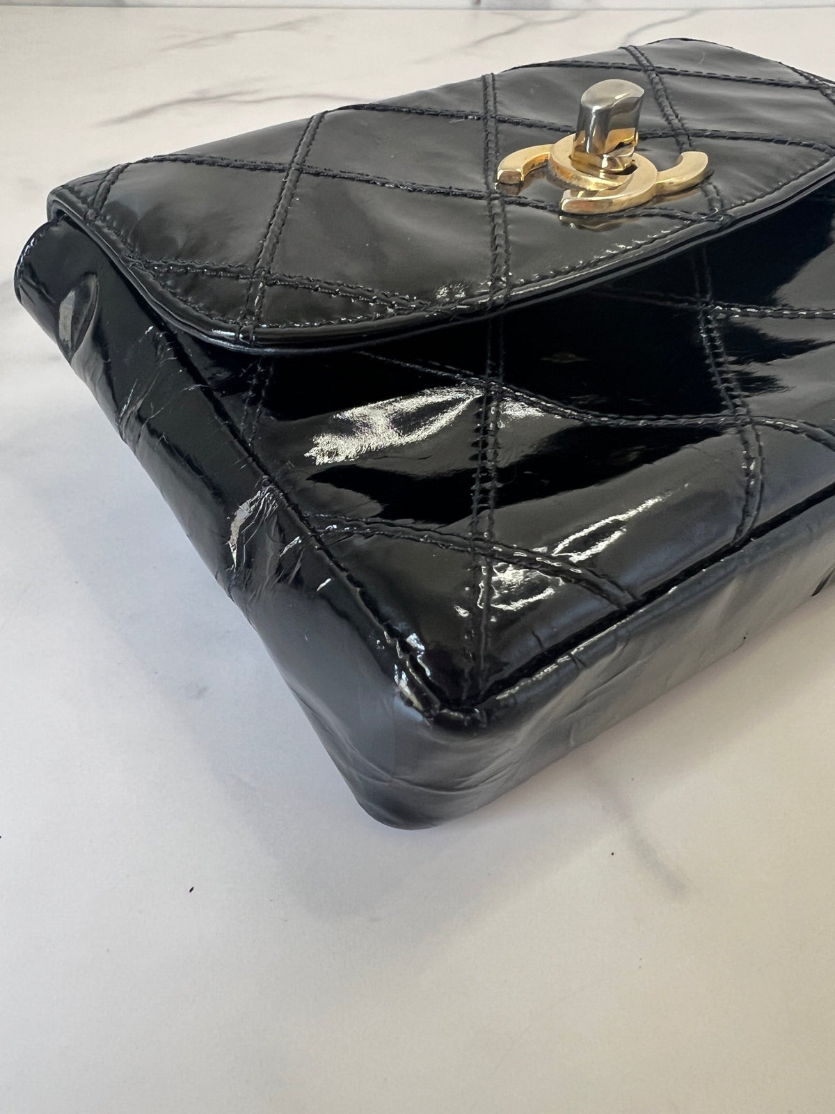 Chanel Quilted Patent Belt Bag Black w/Belt - Styles via Sina