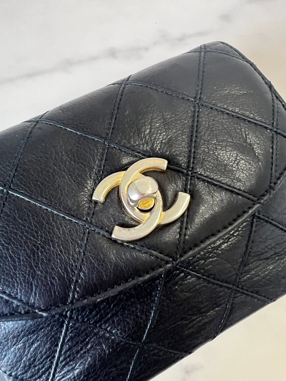 Chanel Quilted Textured Lambskin Belt Bag Black - Styles via Sina
