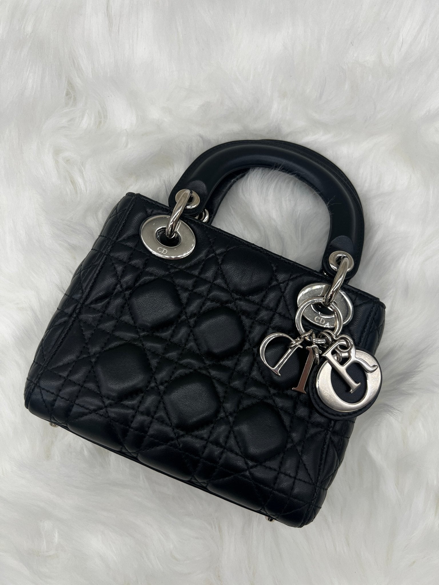 Dior Mini Lady Dior Cannage Lambskin Black - Styles via Sina