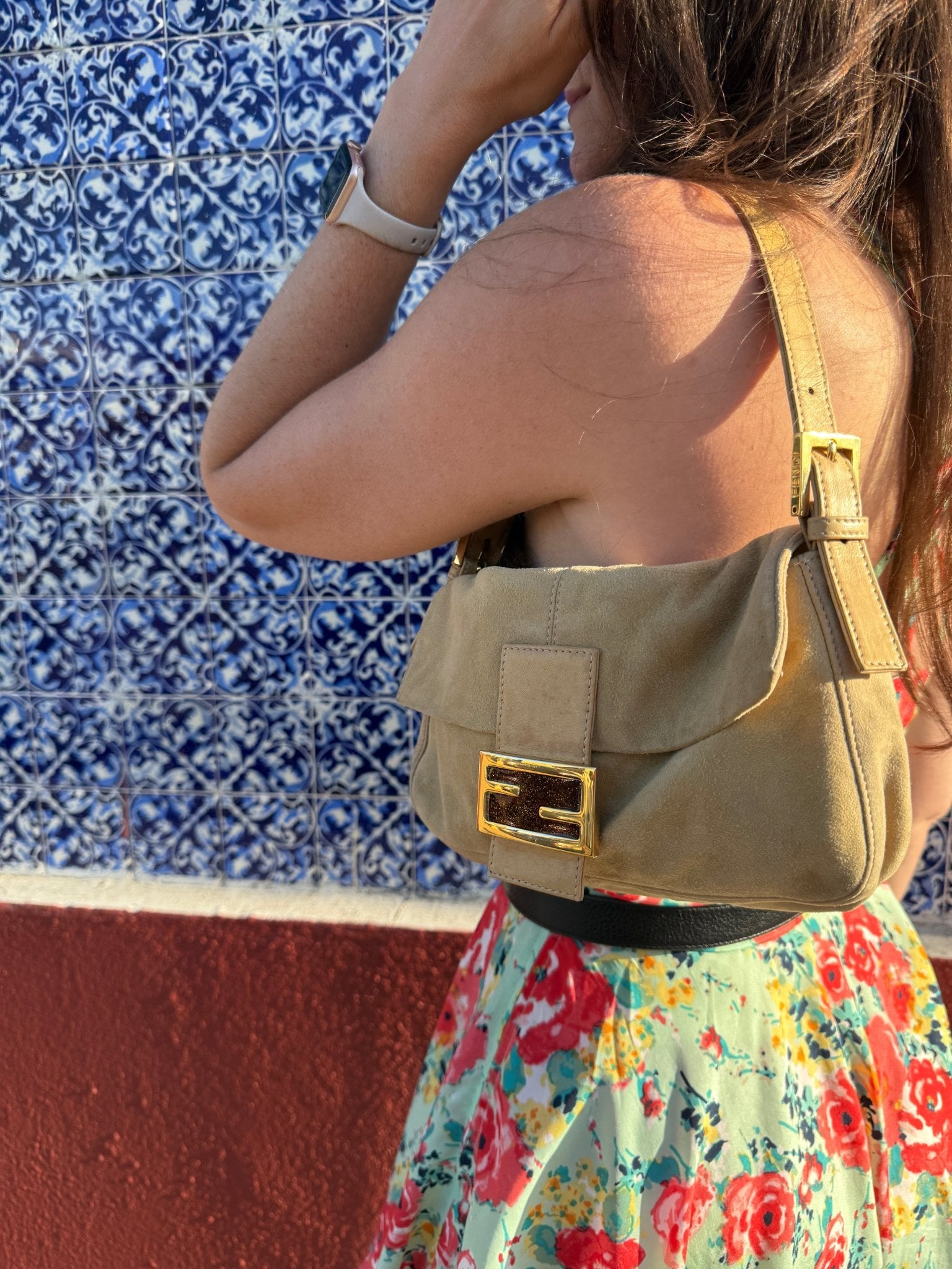 Fendi Baguette Suede Beige - Styles via Sina