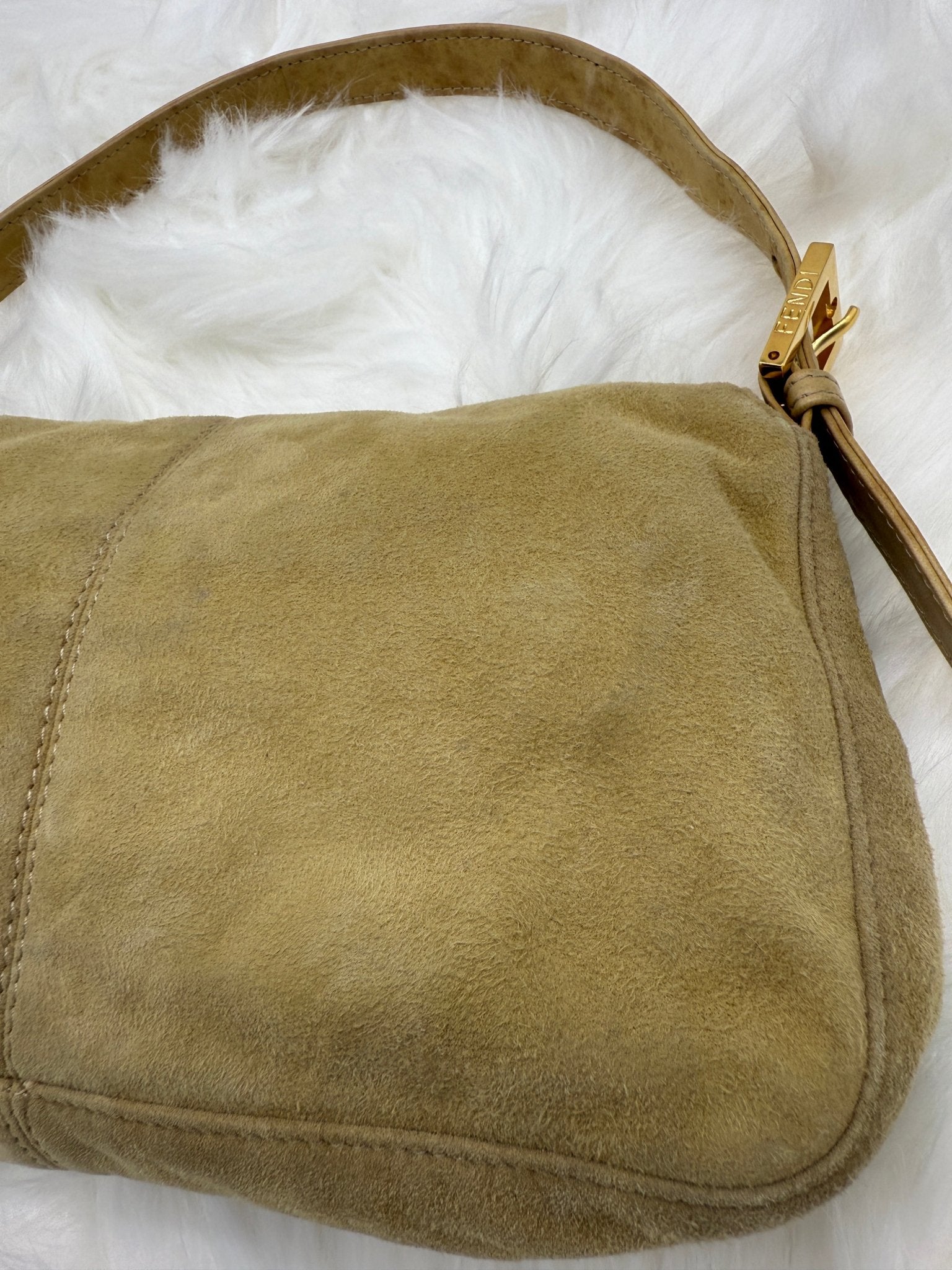 Fendi Baguette Suede in Beige - Styles via Sina
