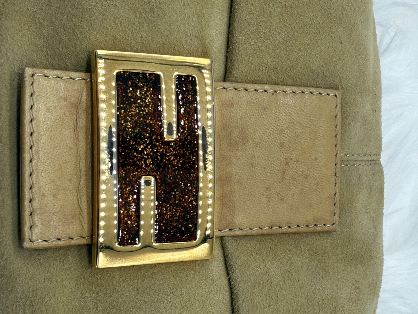 Fendi Baguette Suede in Beige - Styles via Sina