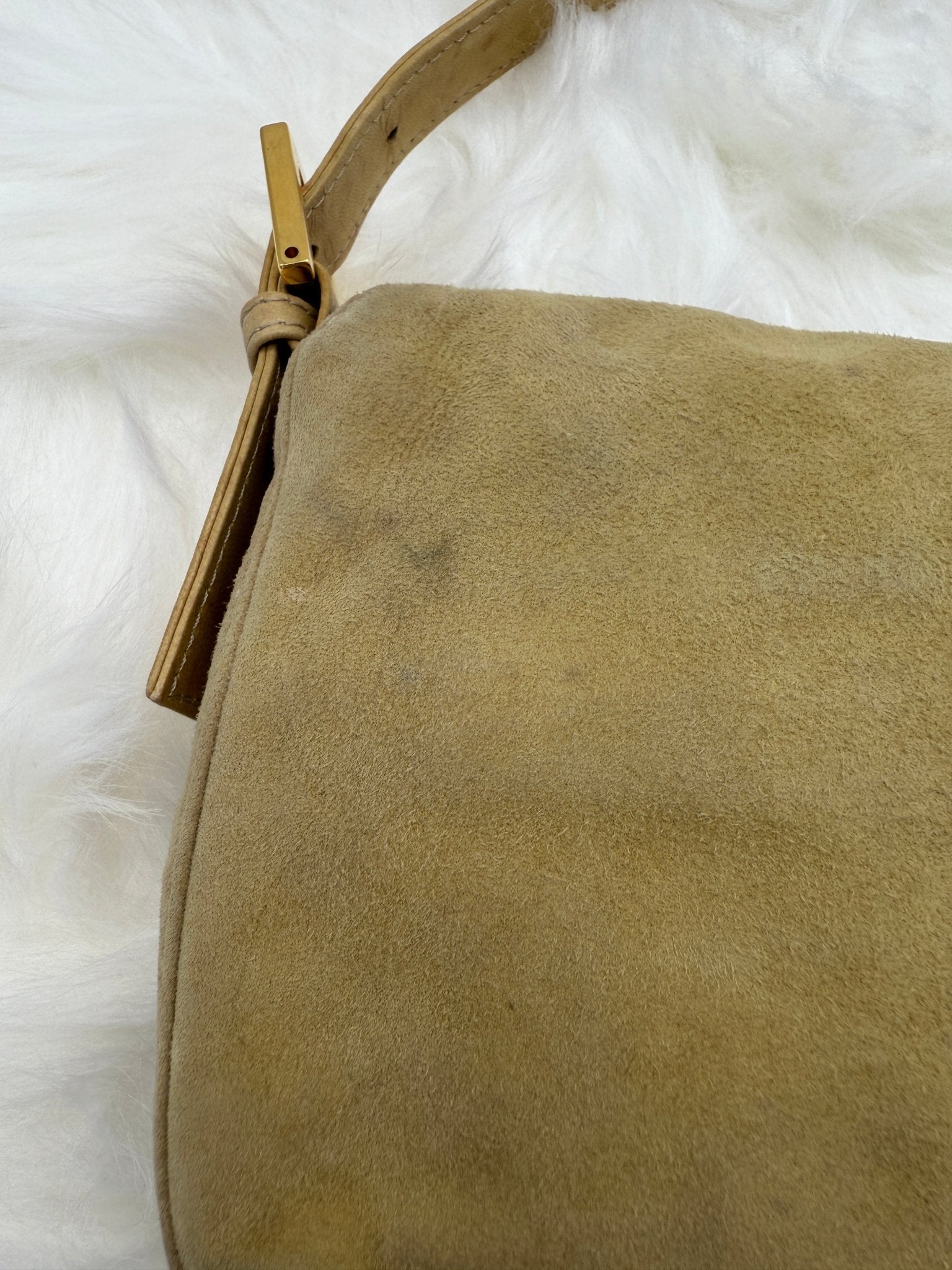Fendi Baguette Suede in Beige - Styles via Sina