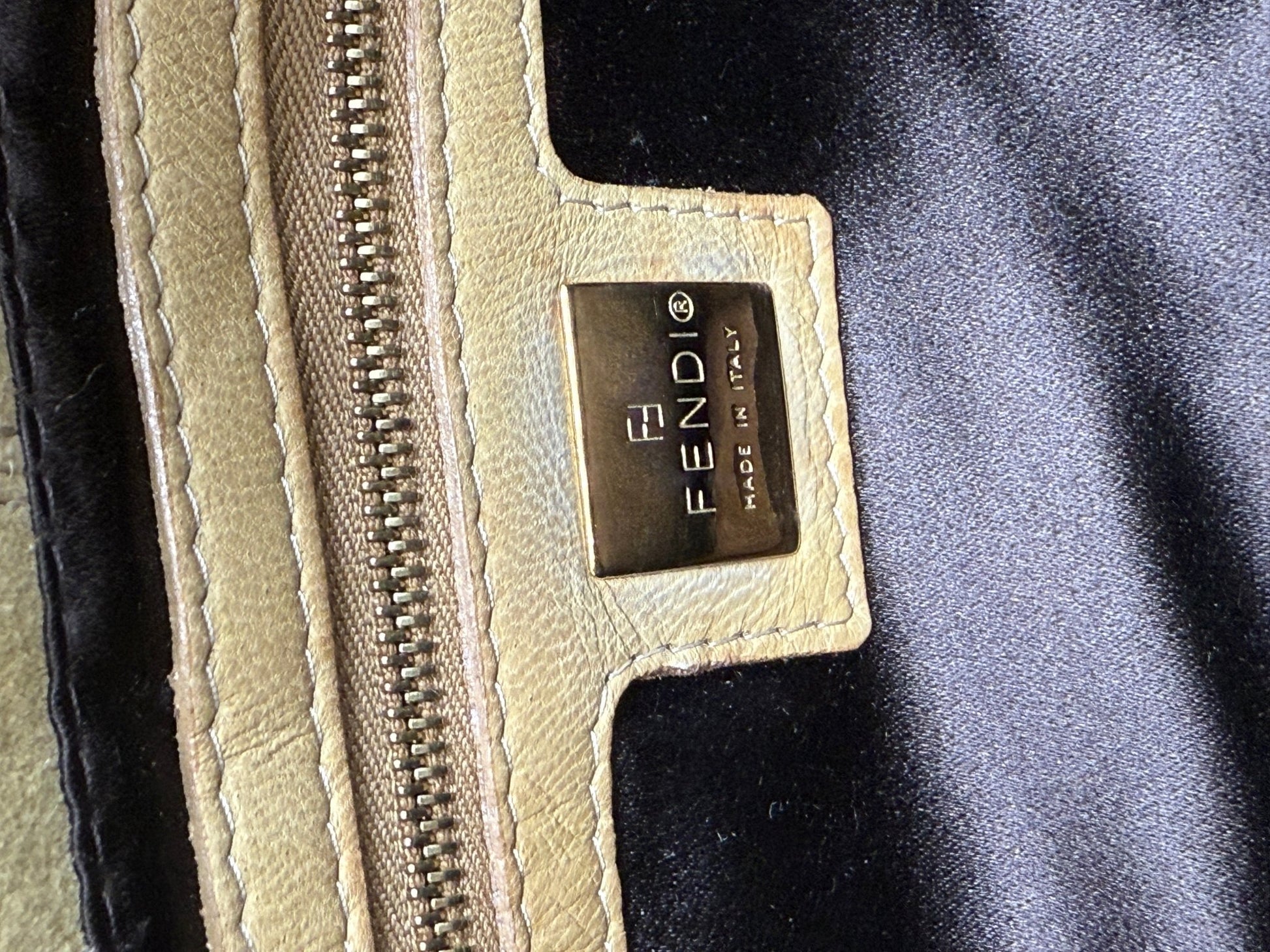 Fendi Baguette Suede in Beige - Styles via Sina