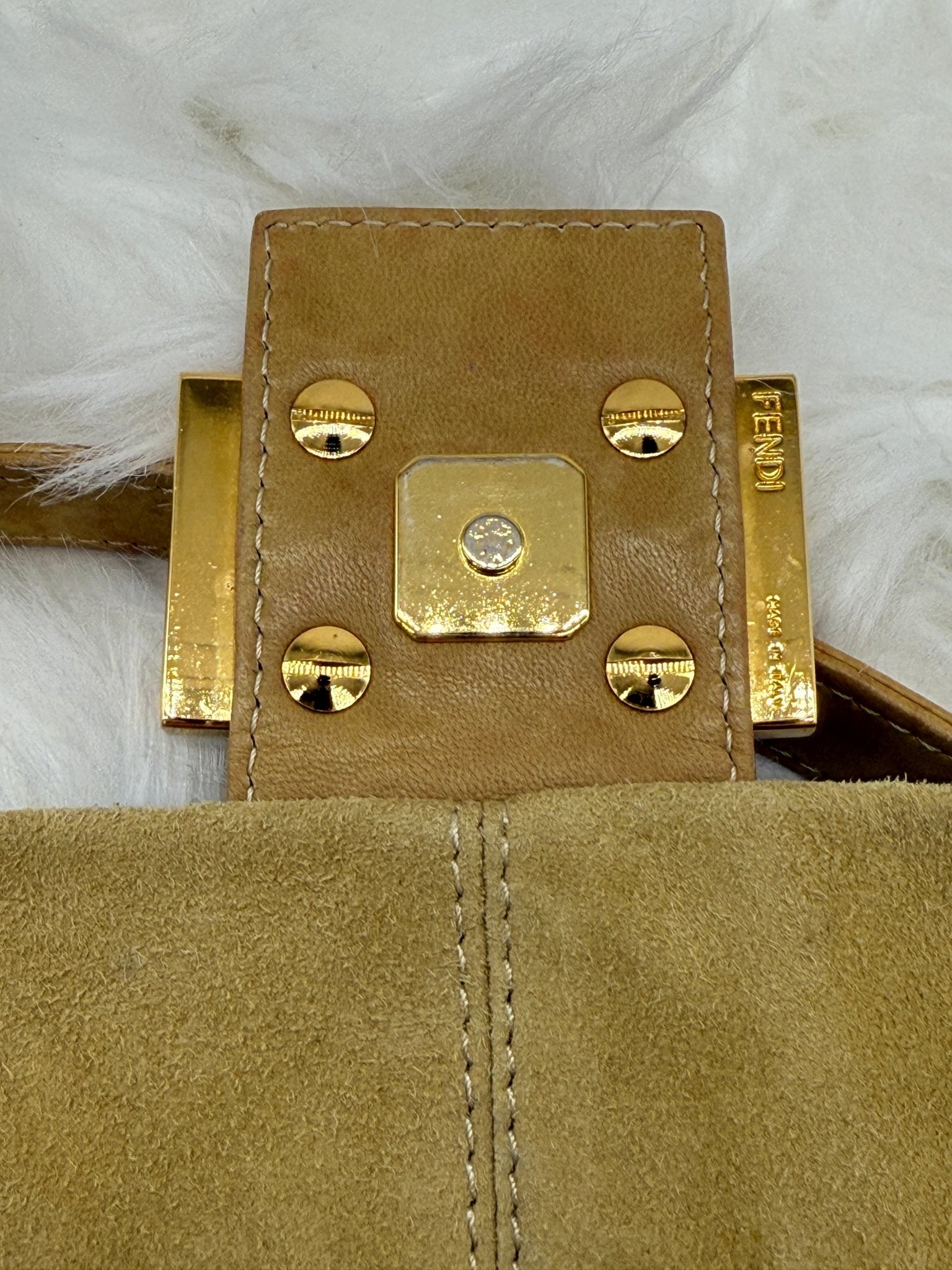 Fendi Baguette Suede in Beige - Styles via Sina
