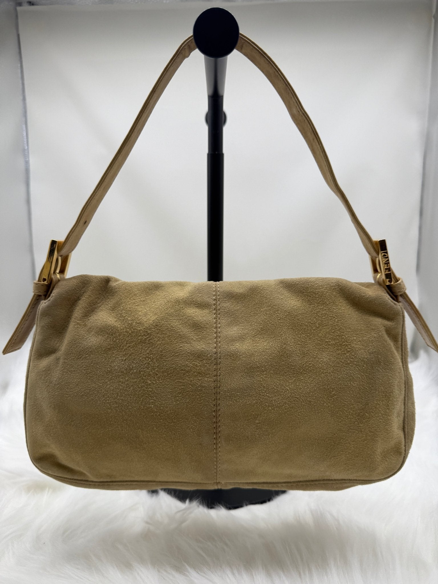 Fendi Baguette Suede in Beige - Styles via Sina