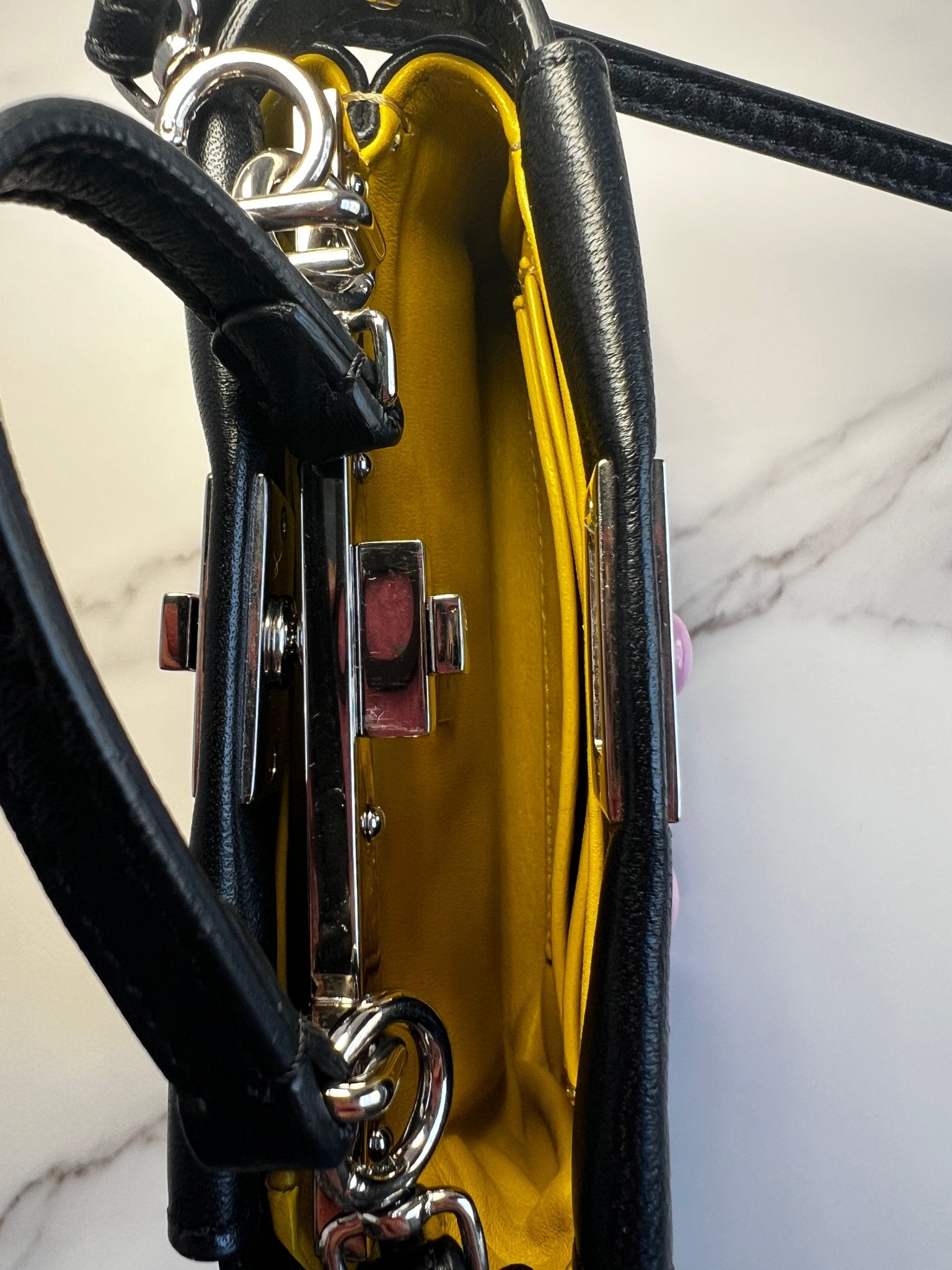 Fendi Beaded Nano Peekaboo Bag Black - Styles via Sina