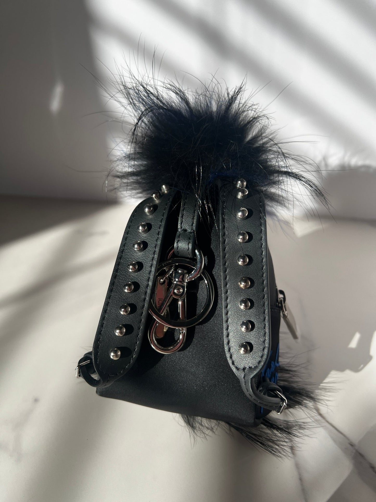 Fendi Karl Lagerfeld Backpack Bag Charm Black/Blue - Styles via Sina