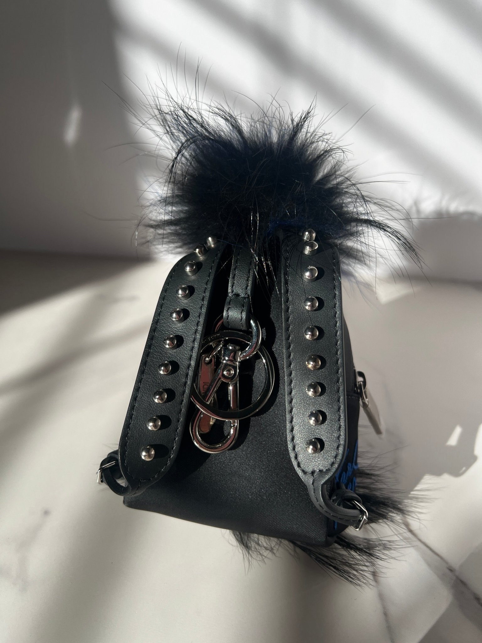 Fendi Karl Lagerfeld Backpack Bag Charm Black/Blue - Styles via Sina