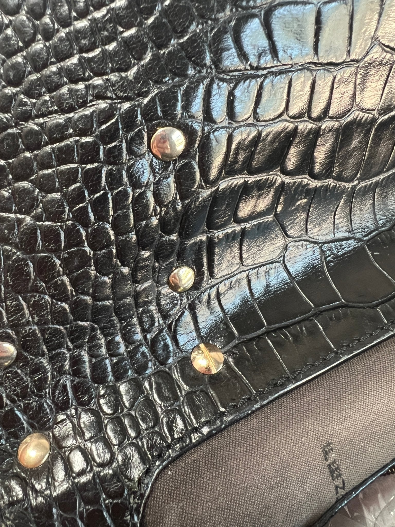 Fendi Magic Bag Leather with Crocodile Accents Black - Styles via Sina