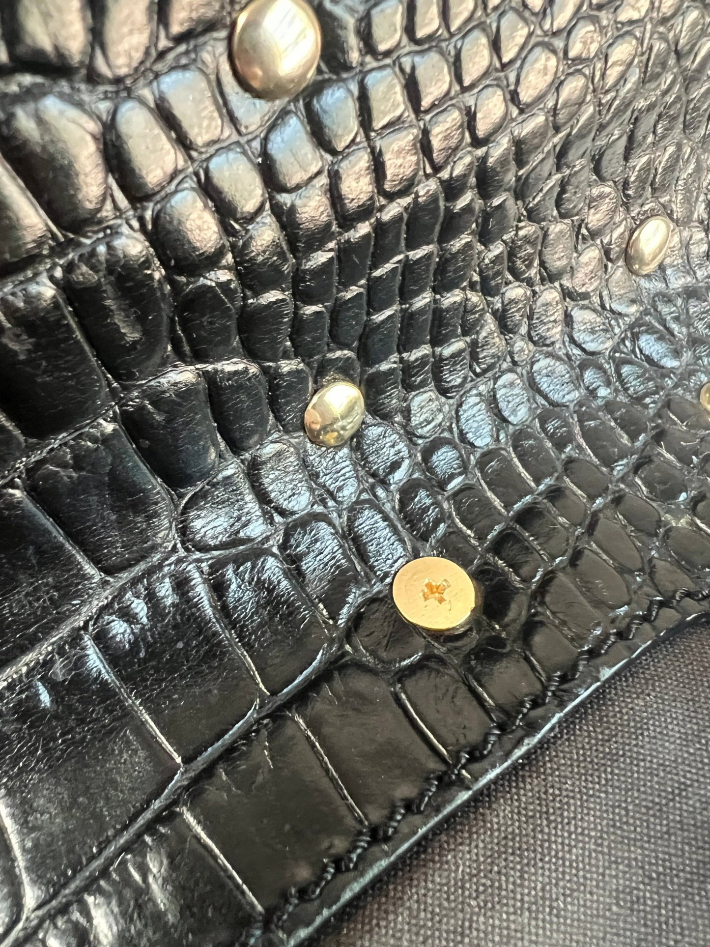 Fendi Magic Bag Leather with Crocodile Accents Black - Styles via Sina