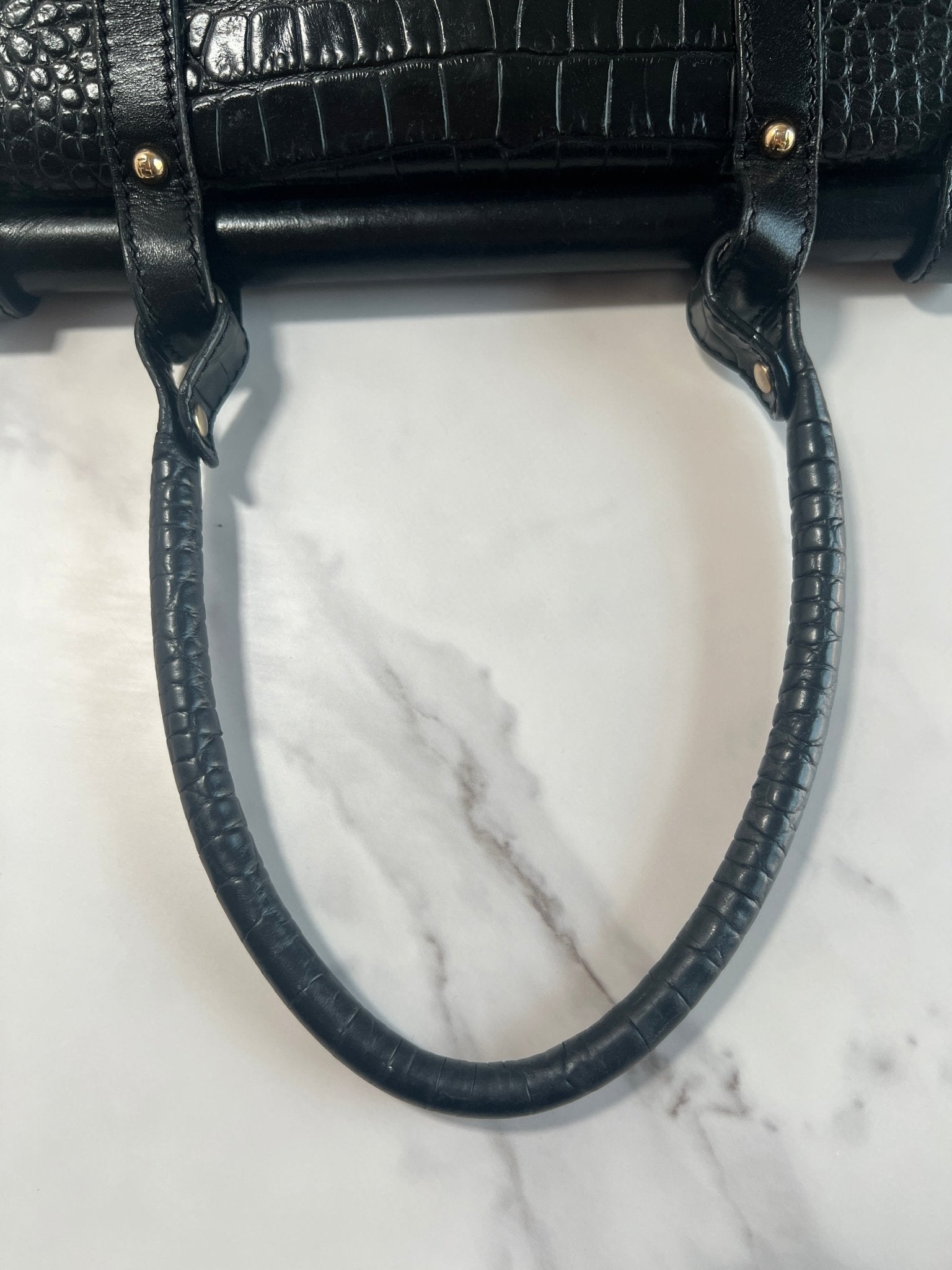 Fendi Magic Bag Leather with Crocodile Accents Black - Styles via Sina