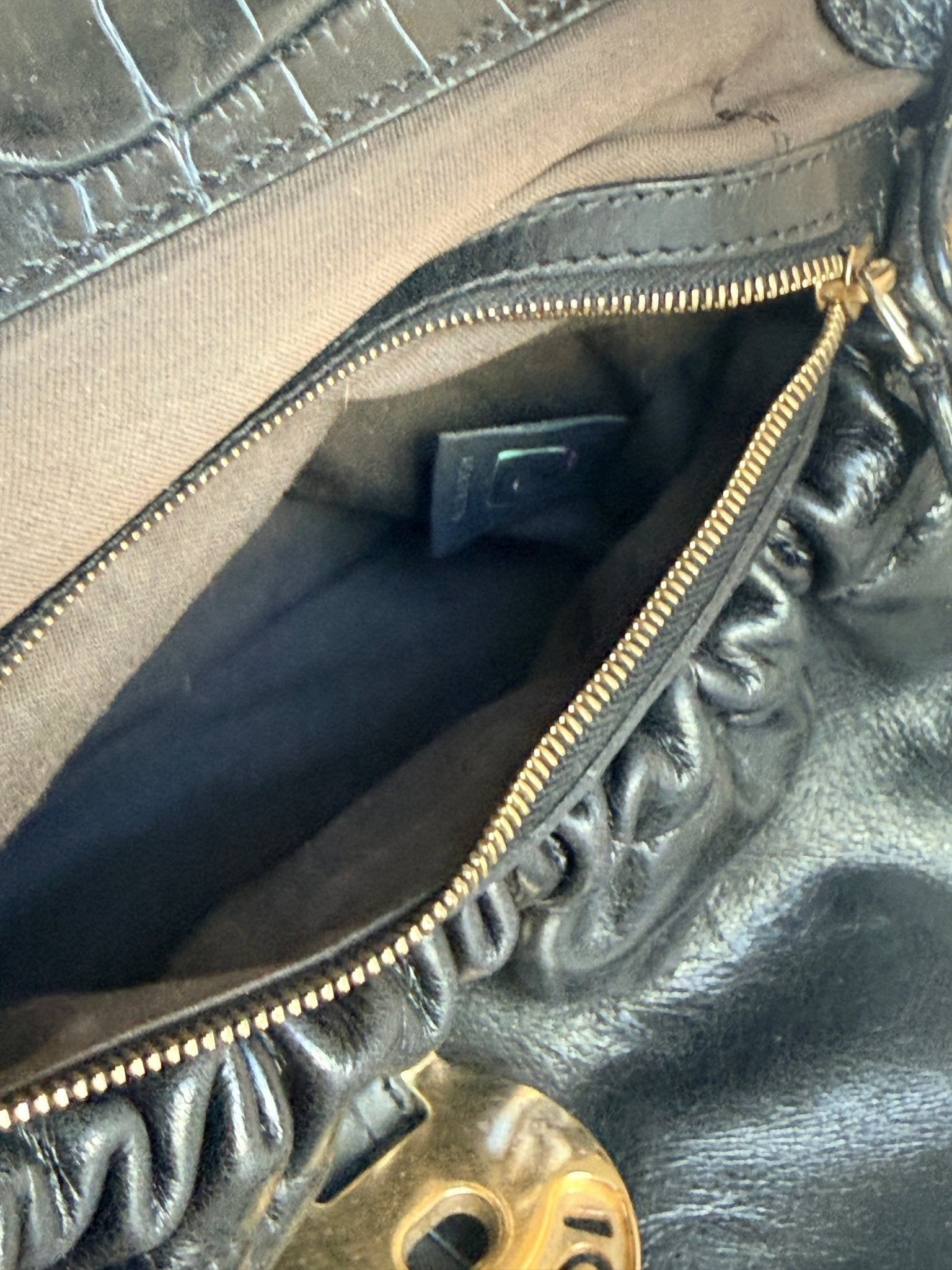 Fendi Magic Bag Leather with Crocodile Accents Black - Styles via Sina