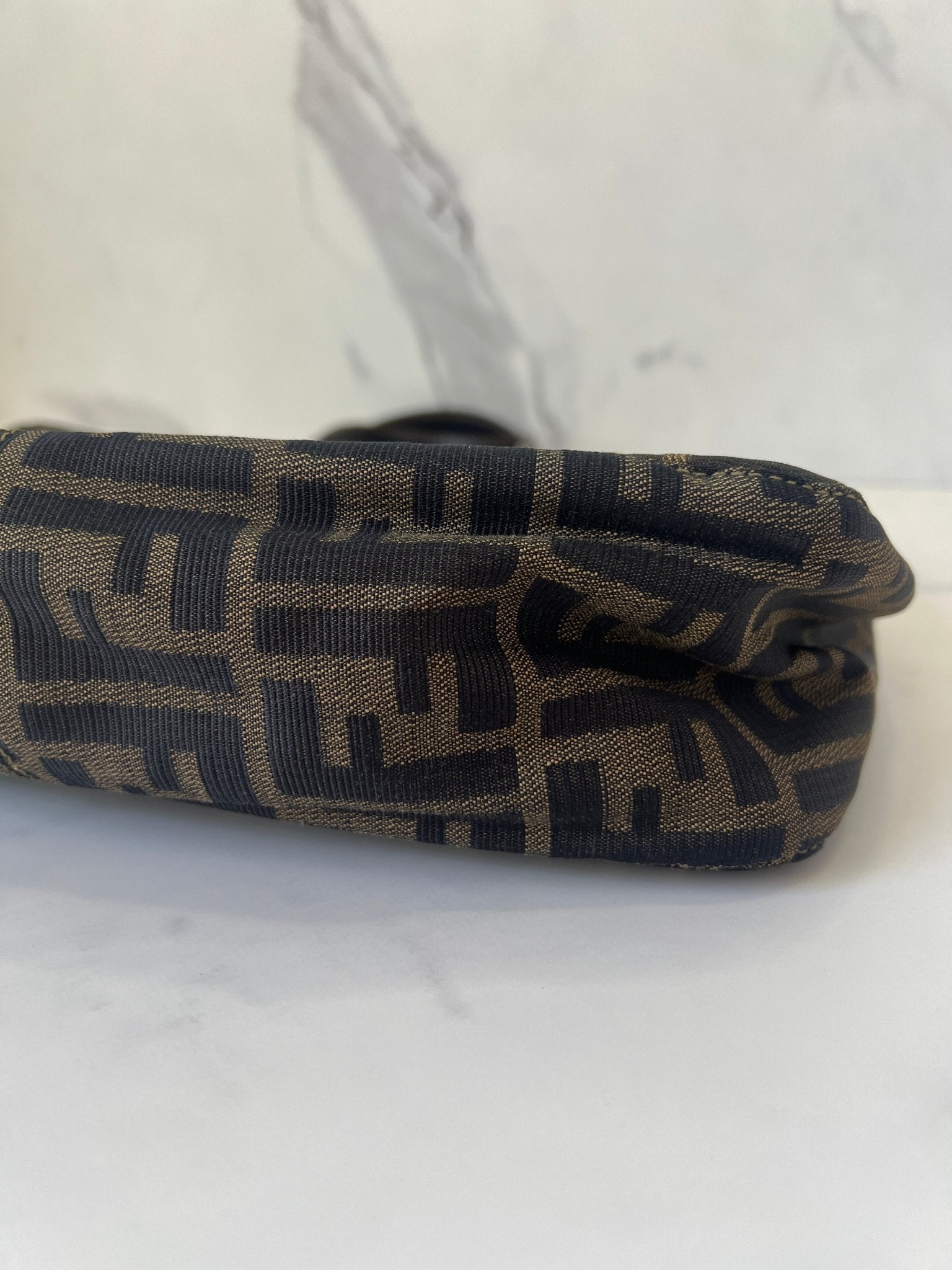 Fendi Zucca Canvas Shoulder Bag Brown - Styles via Sina