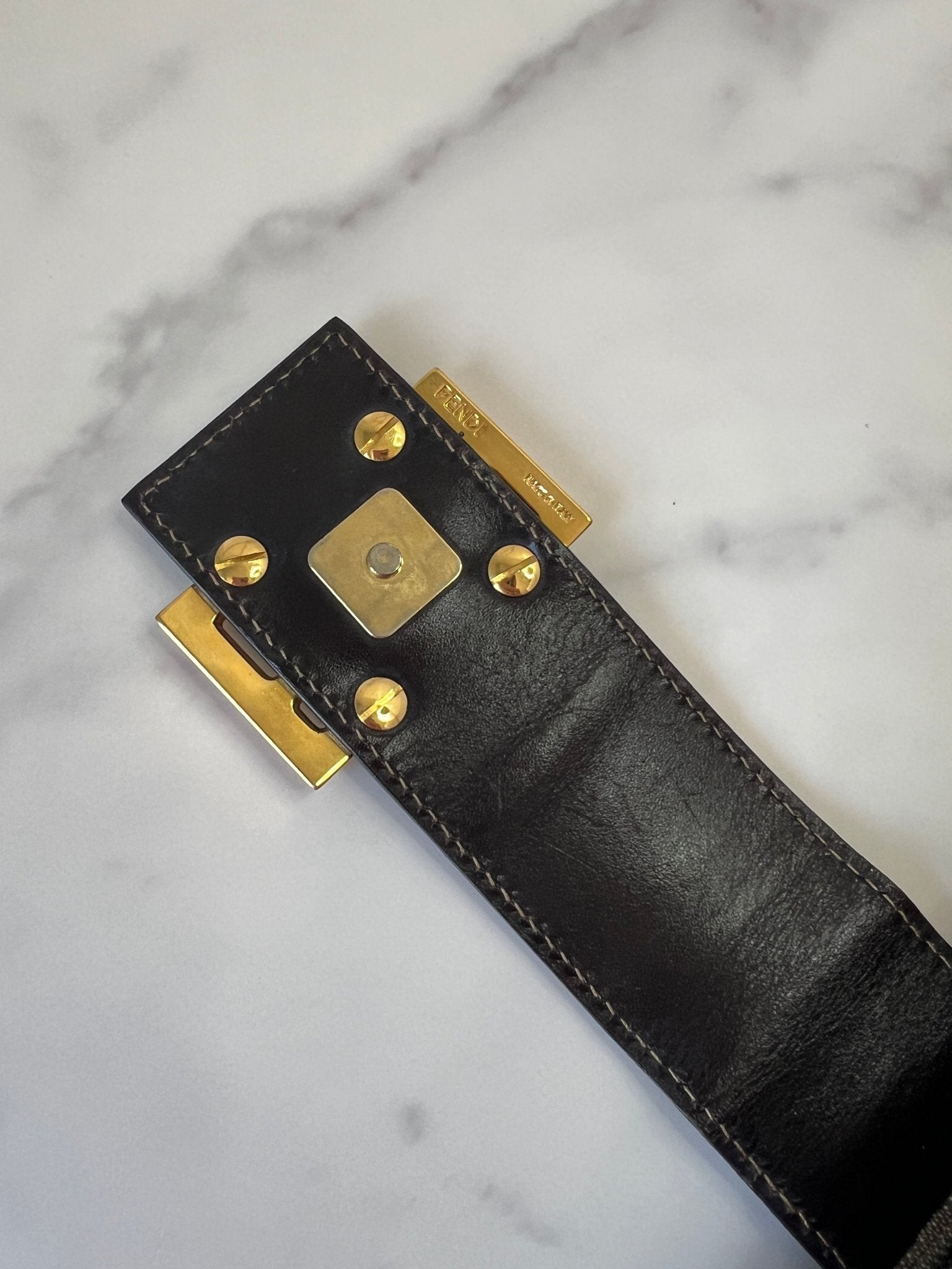 Fendi Zucca Canvas Shoulder Bag Brown - Styles via Sina