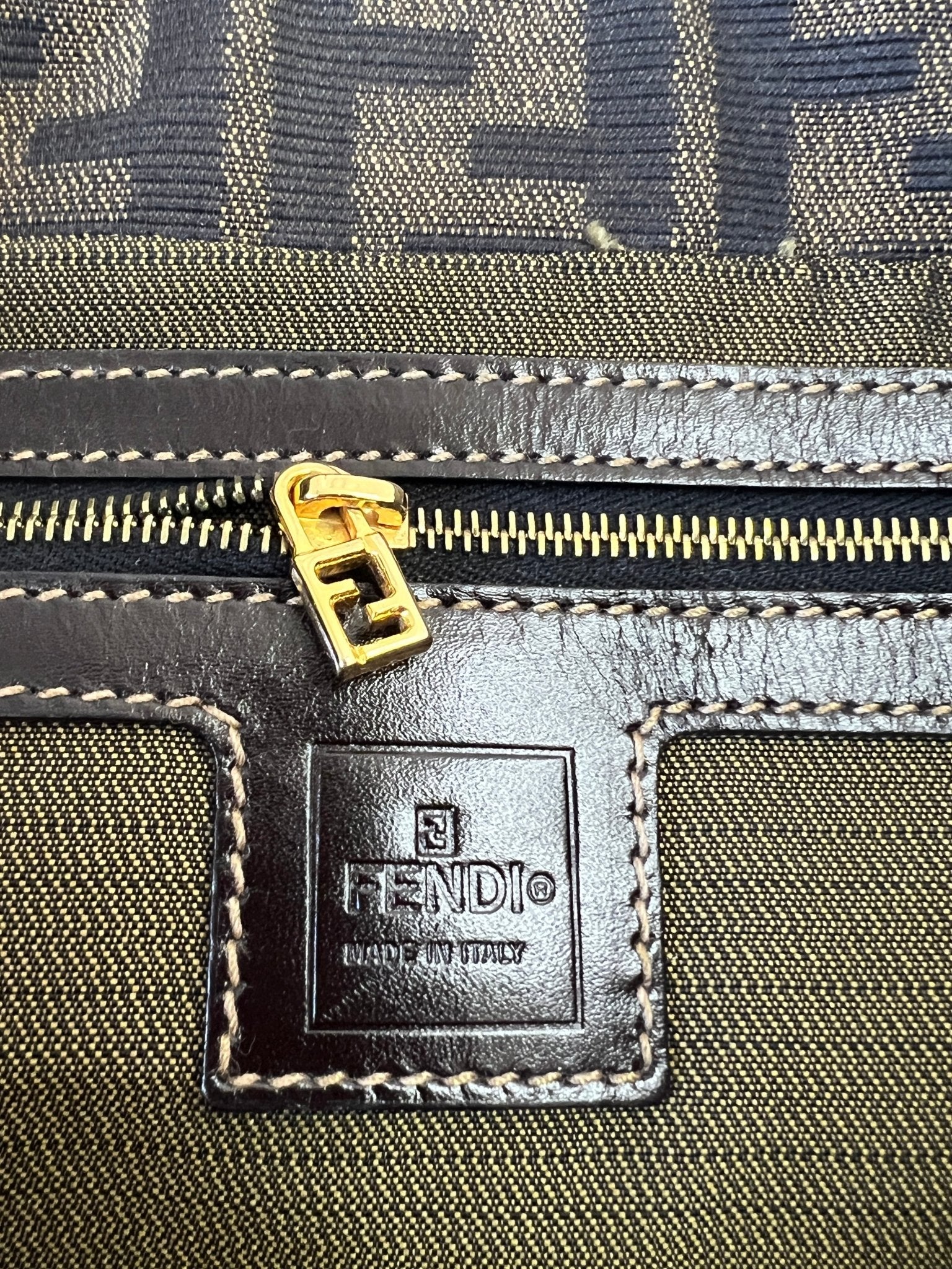 Fendi Zucca Canvas Shoulder Bag Brown - Styles via Sina