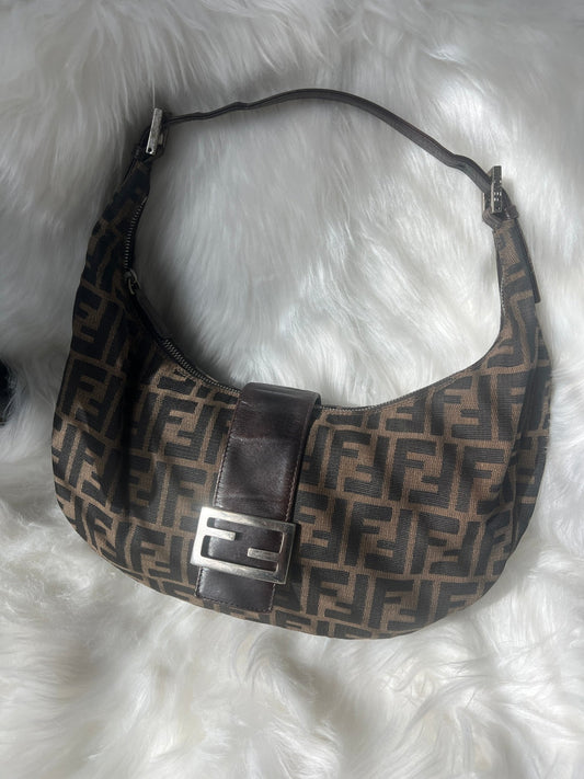 Fendi Zucca Croissant Hobo Brown - Styles via Sina